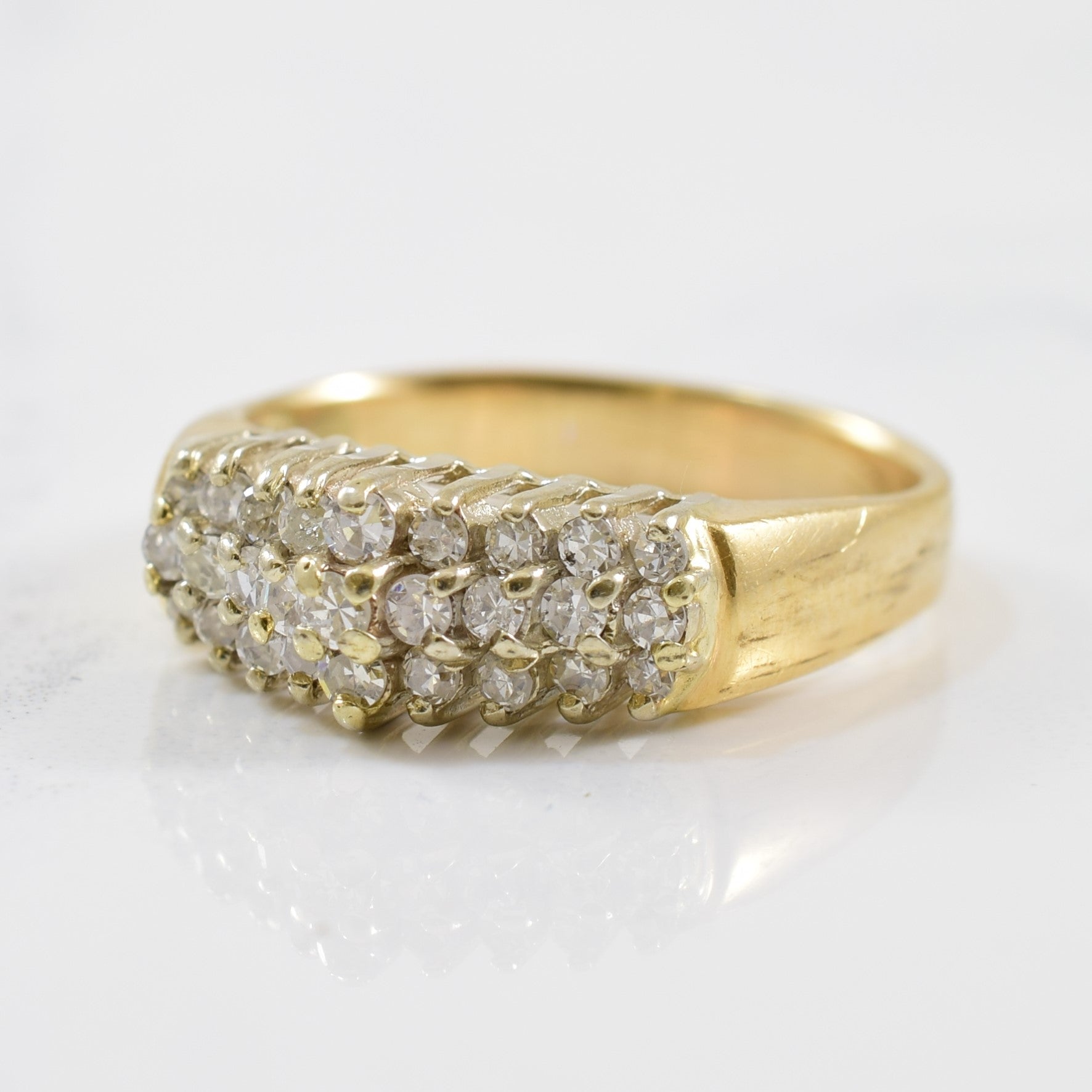 Three Row Diamond Cluster Ring | 0.35ctw | SZ 7 |