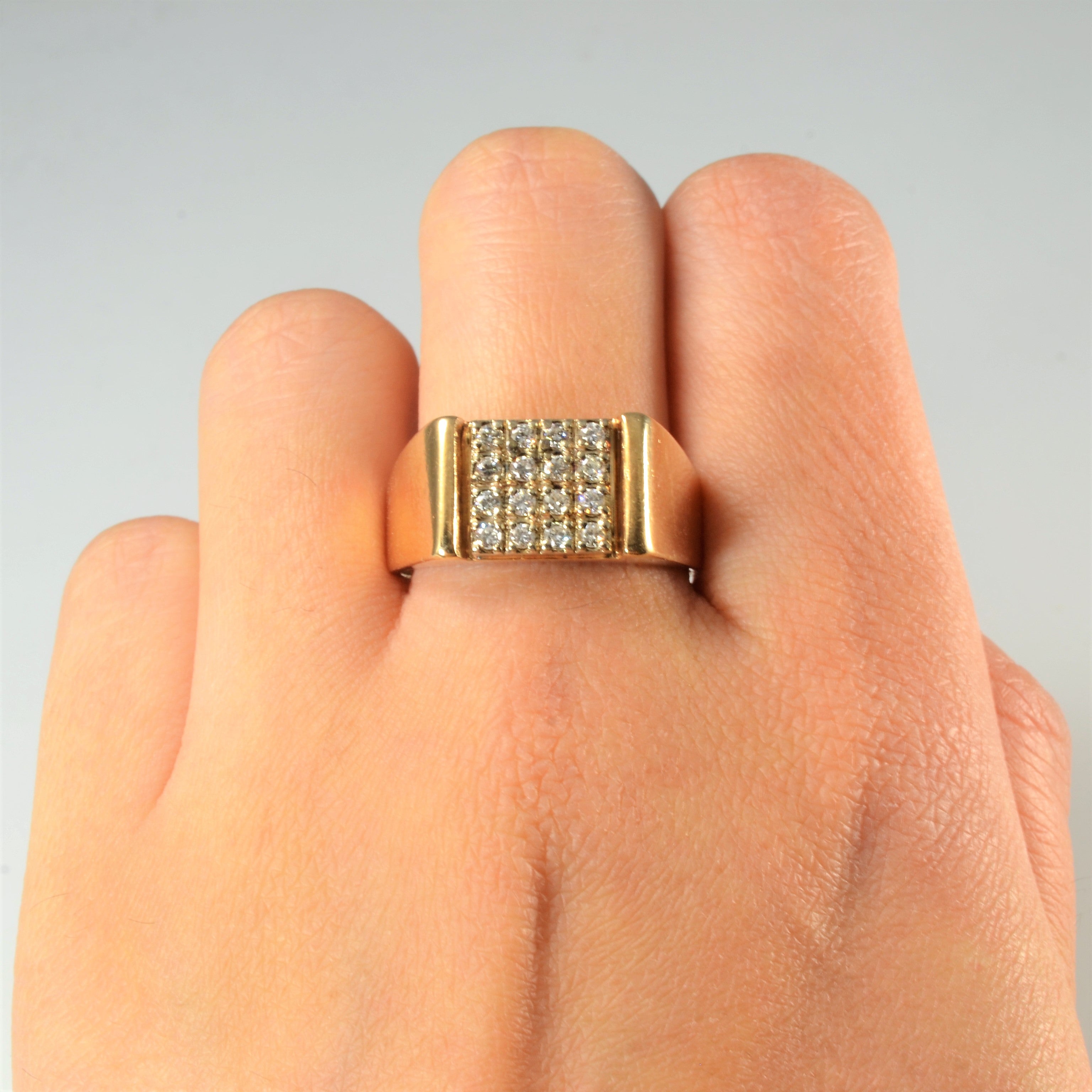 Diamond Cluster Grid Ring | 0.32ctw | SZ 10.75 |