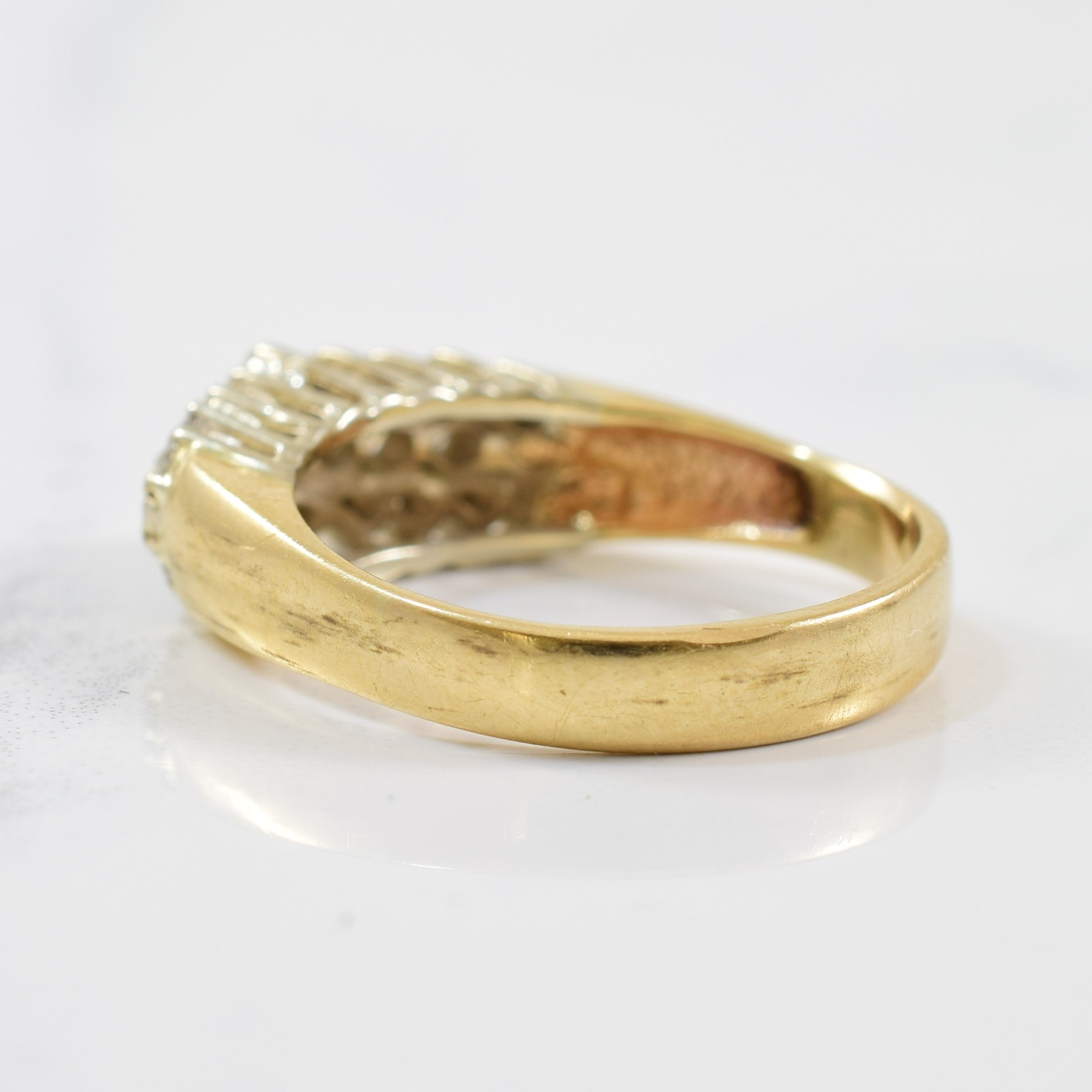 Three Row Diamond Cluster Ring | 0.35ctw | SZ 7 |