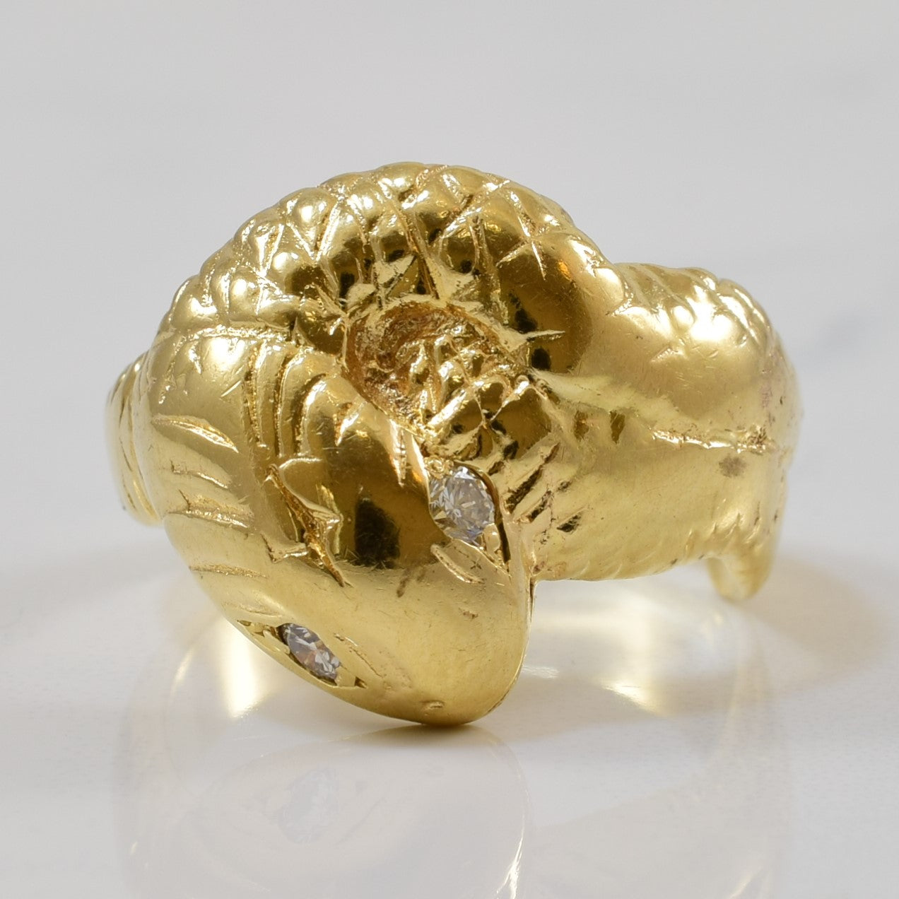 1920s Diamond Eyed Snake Ring | 0.08ctw | SZ 5.5 |