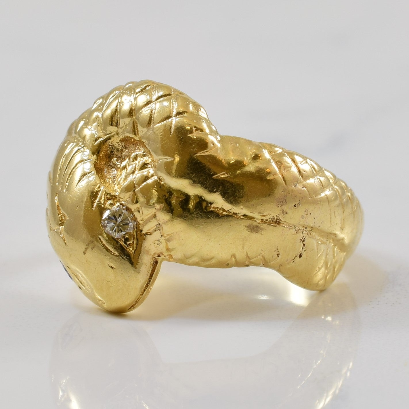 1920s Diamond Eyed Snake Ring | 0.08ctw | SZ 5.5 |