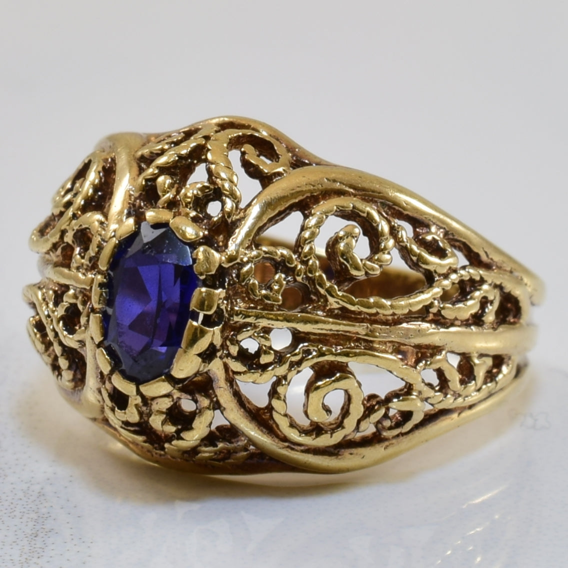 Synthetic Sapphire Ring | 0.50ct | SZ 4.5 |