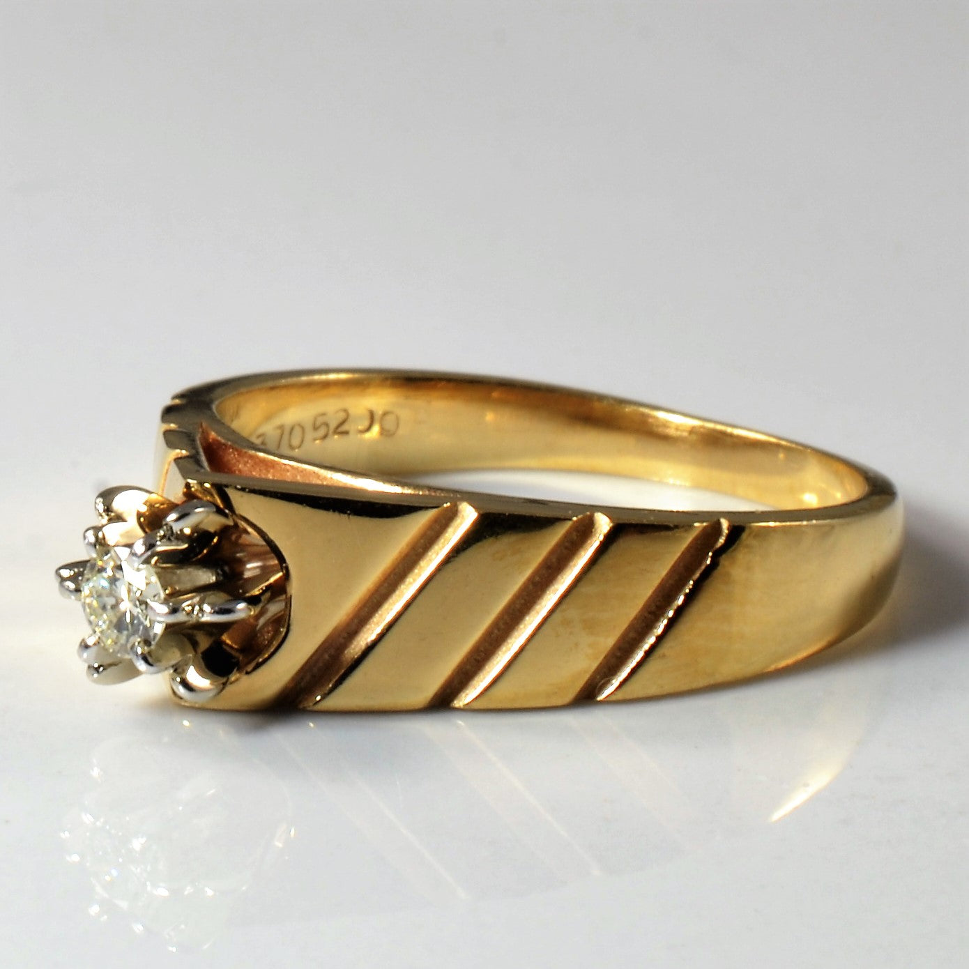 Textured Diamond Solitaire Ring | 0.10ct | SZ 7 |