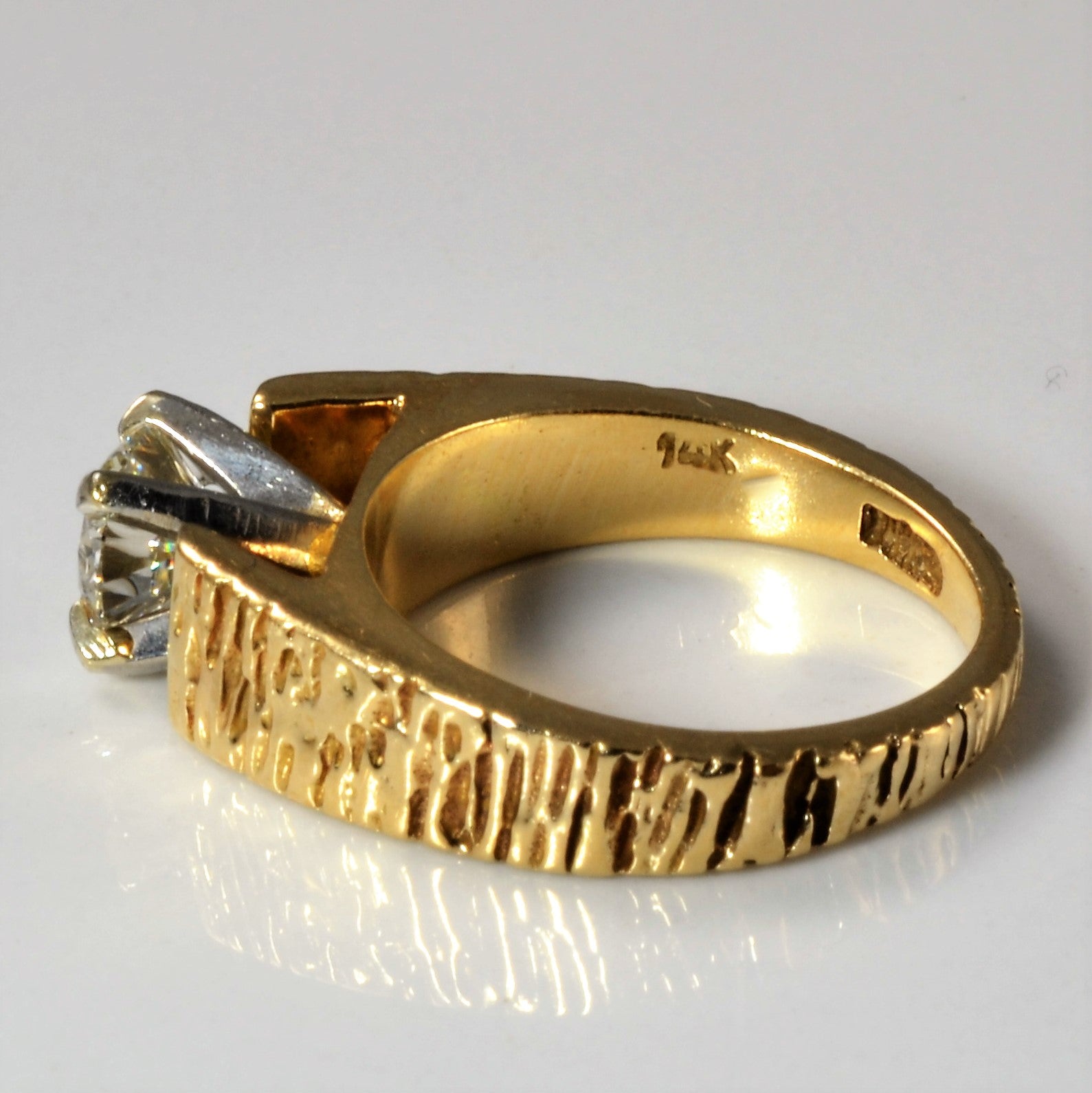 Vintage textured engagement ring for sale in Canada