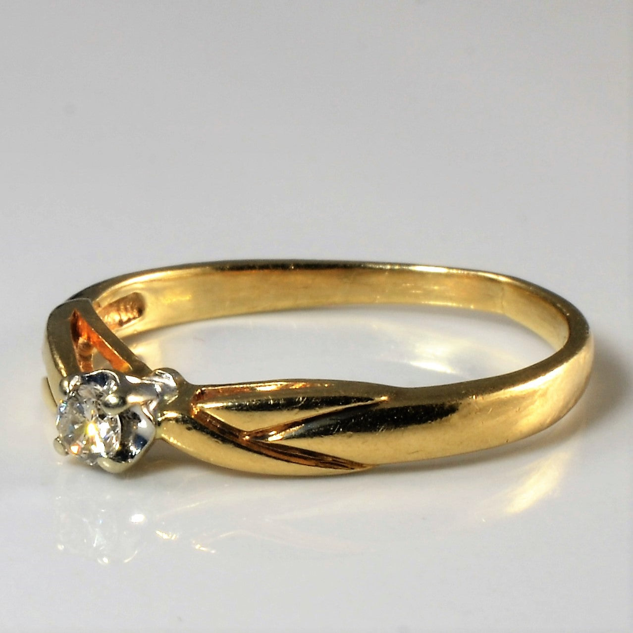 Solitaire Diamond Bypass Ring | 0.10ct | SZ 7.5 |