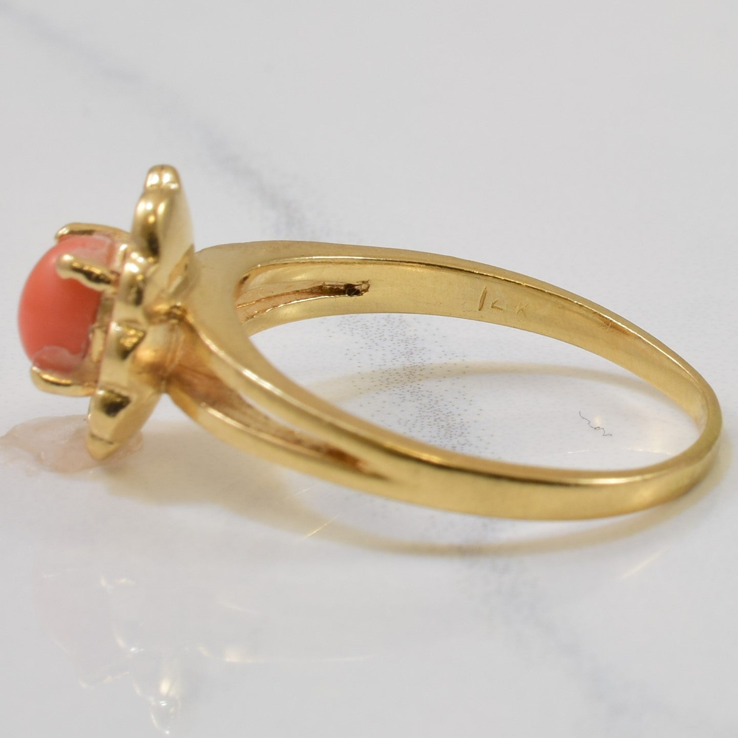 Coral Cocktail Ring | 0.45ct | SZ 7.25 |