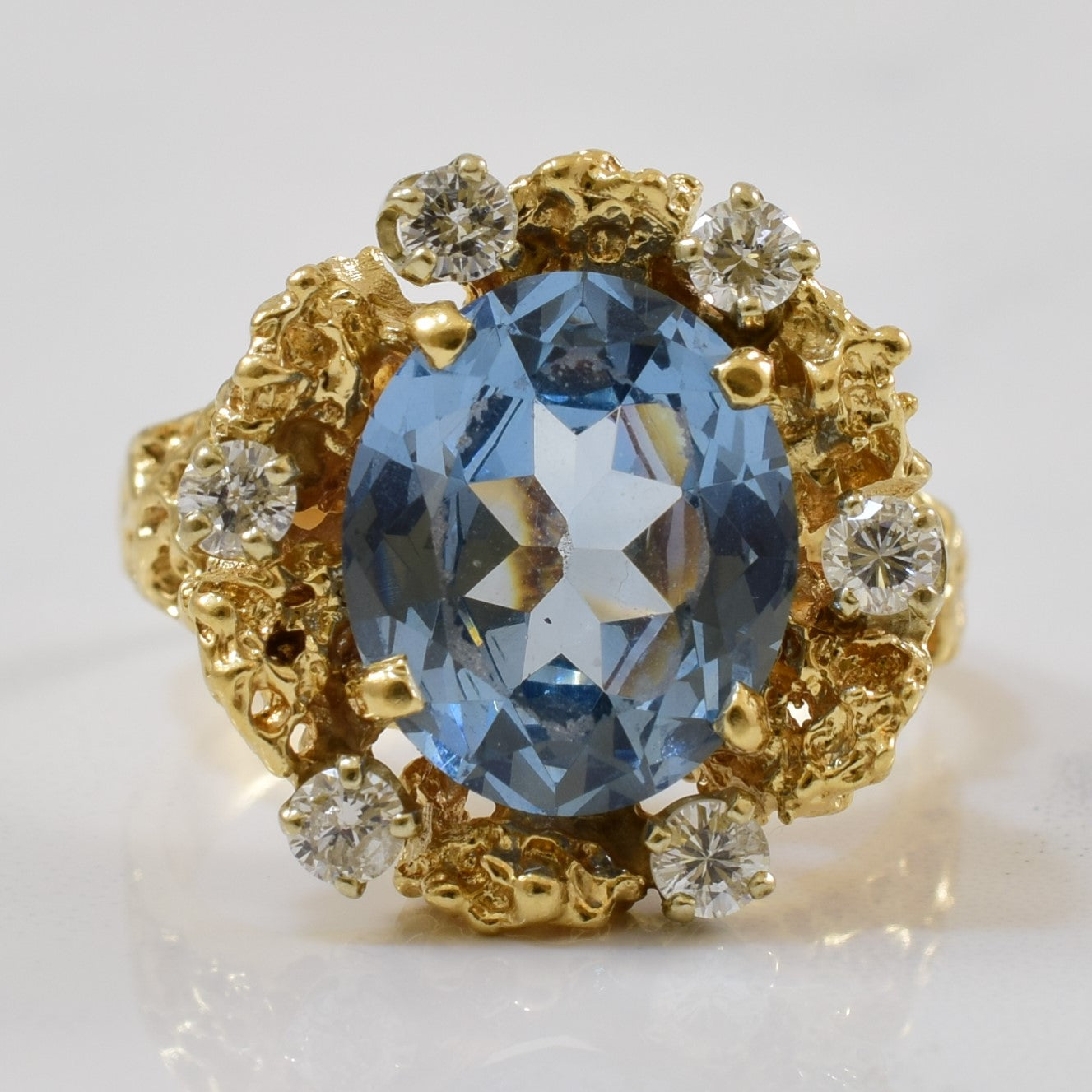 Synthetic Spinel & Diamond Cocktail Ring | 4.50ct, 0.33ctw | SZ 8 |