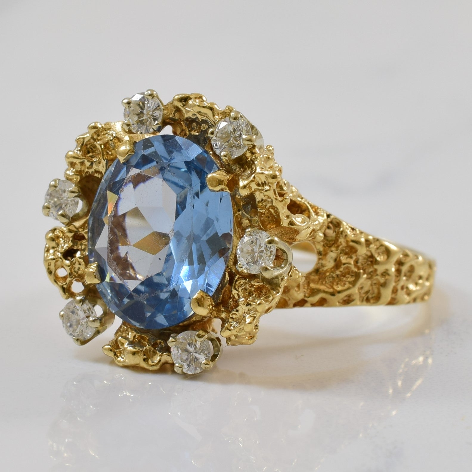 Synthetic Spinel & Diamond Cocktail Ring | 4.50ct, 0.33ctw | SZ 8 |
