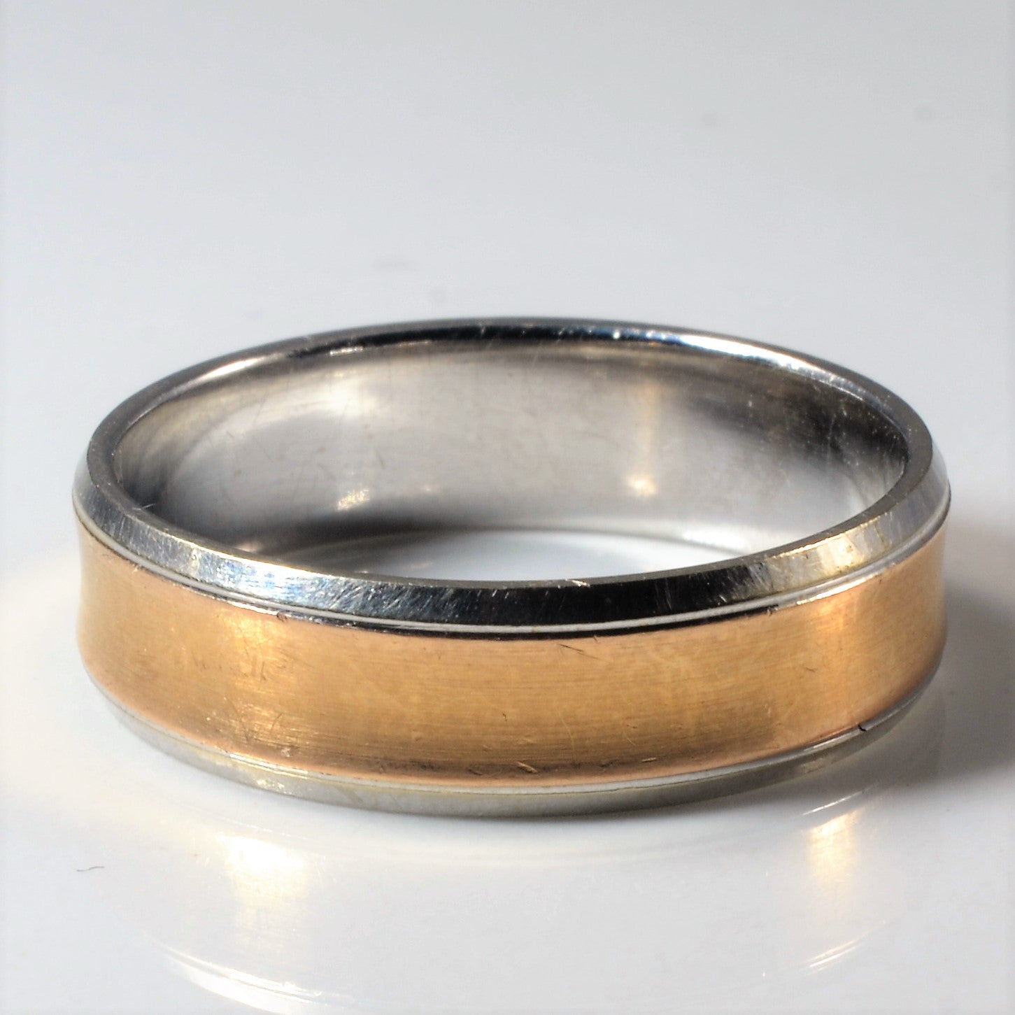 Two Tone Gold Bevelled Band | SZ 9.75 |