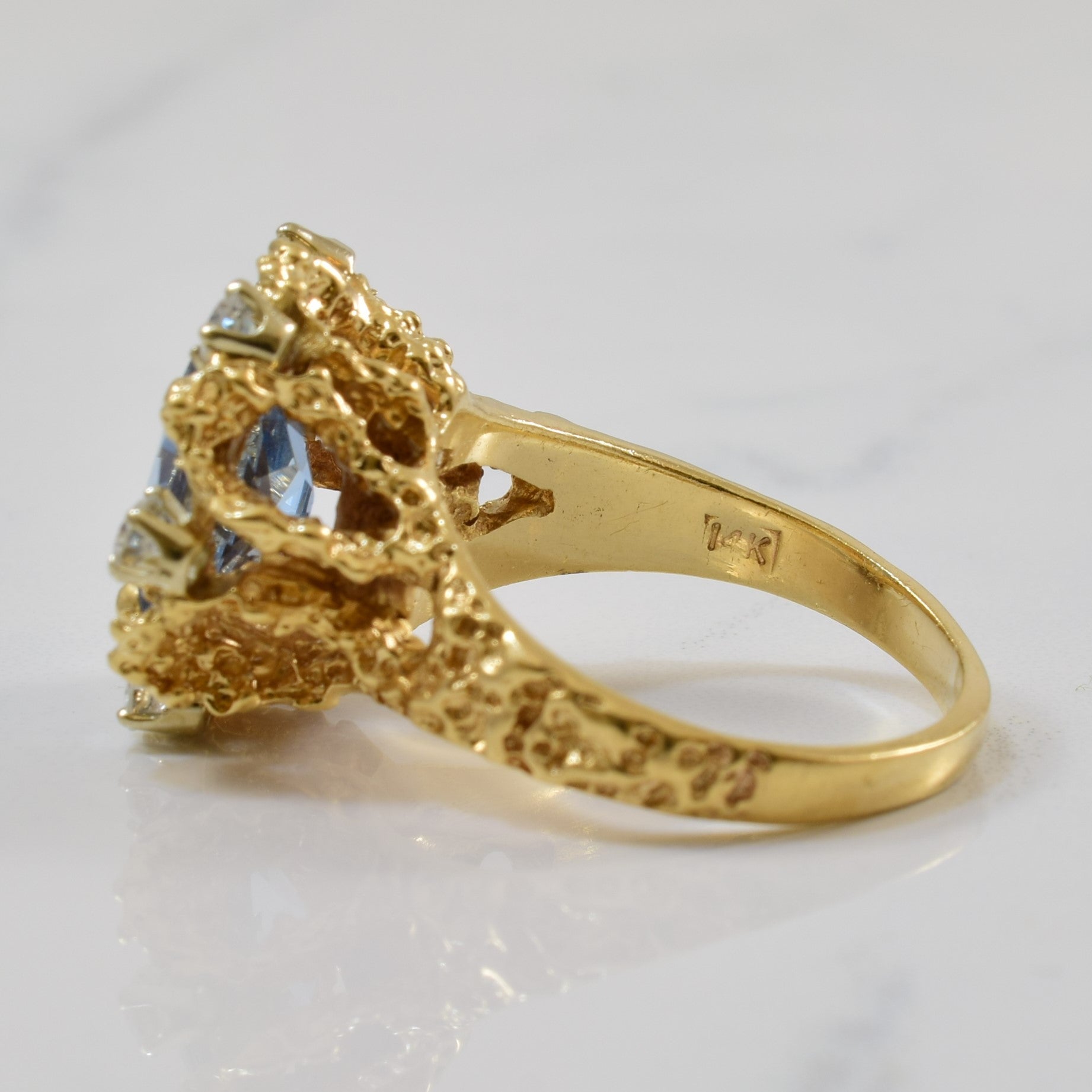 Synthetic Spinel & Diamond Cocktail Ring | 4.50ct, 0.33ctw | SZ 8 |