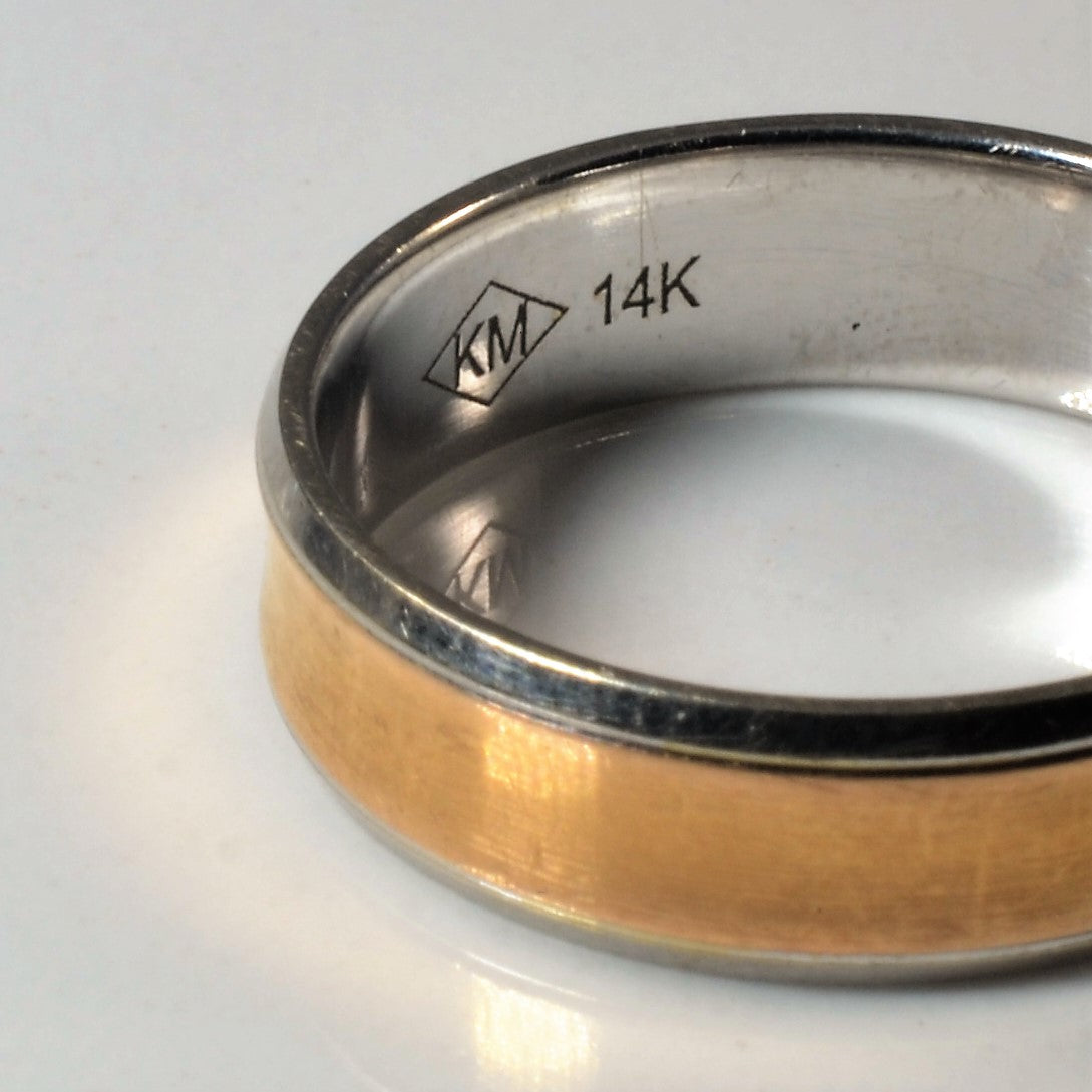 Two Tone Gold Bevelled Band | SZ 9.75 |