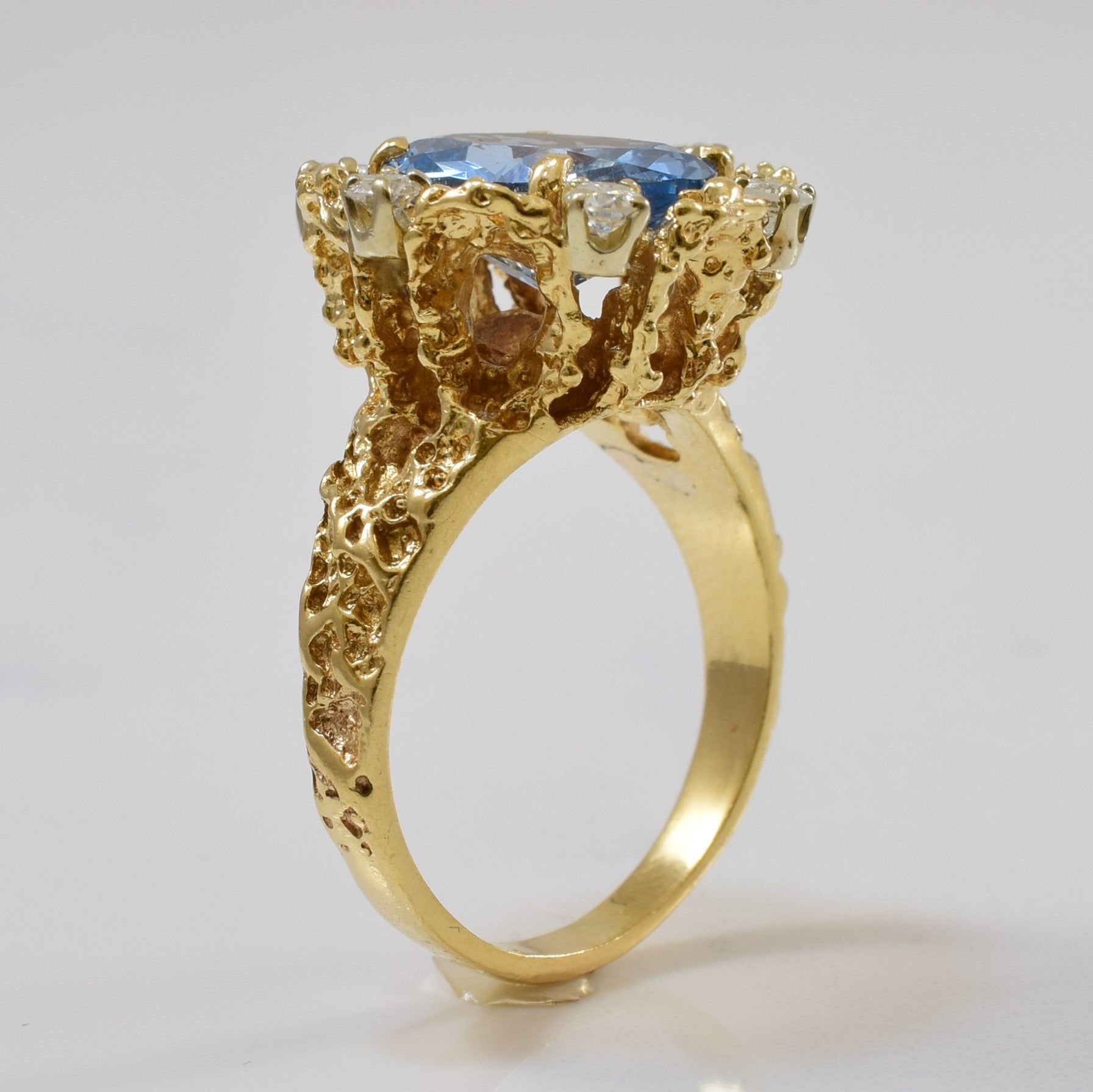 Synthetic Spinel & Diamond Cocktail Ring | 4.50ct, 0.33ctw | SZ 8 |