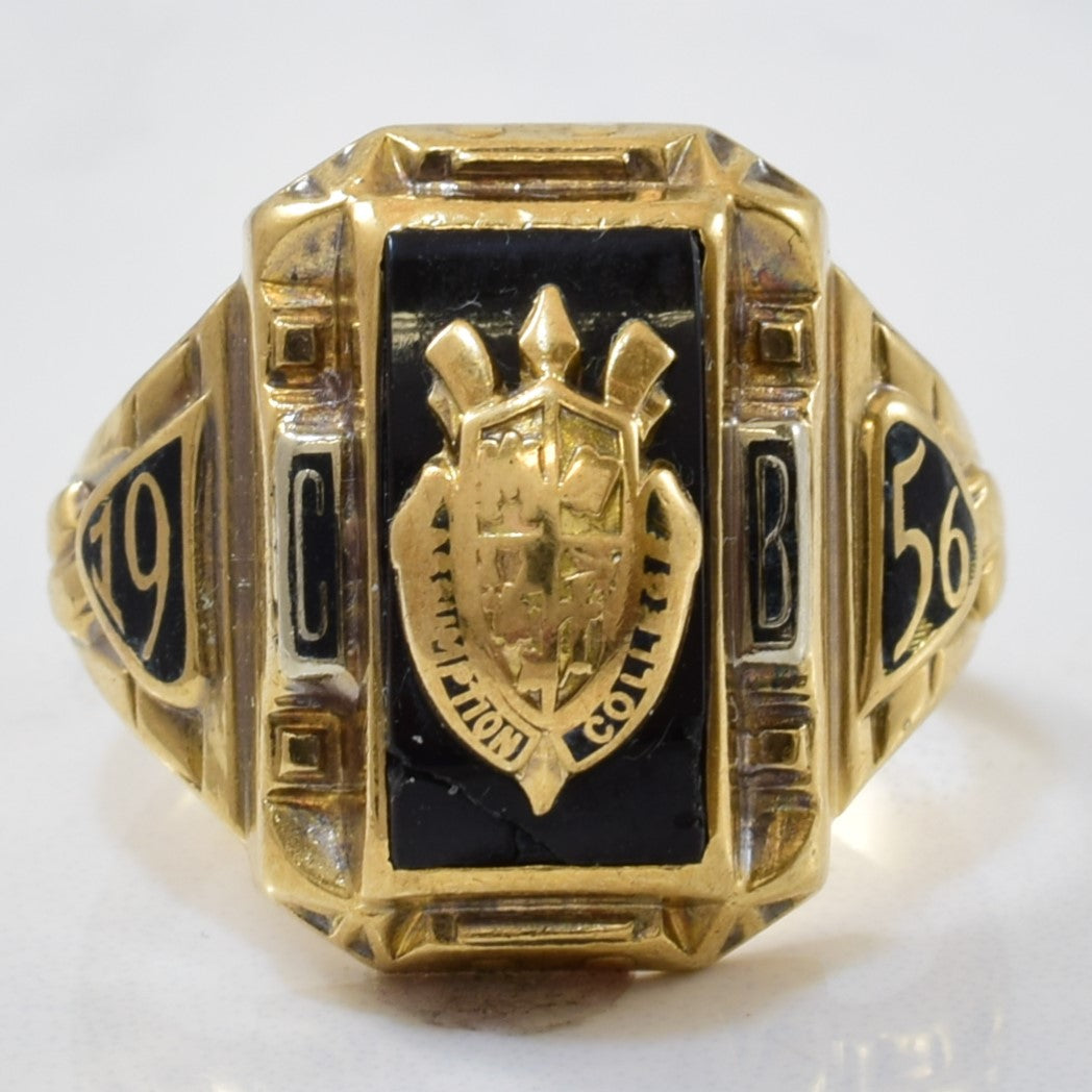 1956 Assumption College Black Onyx Graduation Ring | 1.80ct | SZ 8.25 |