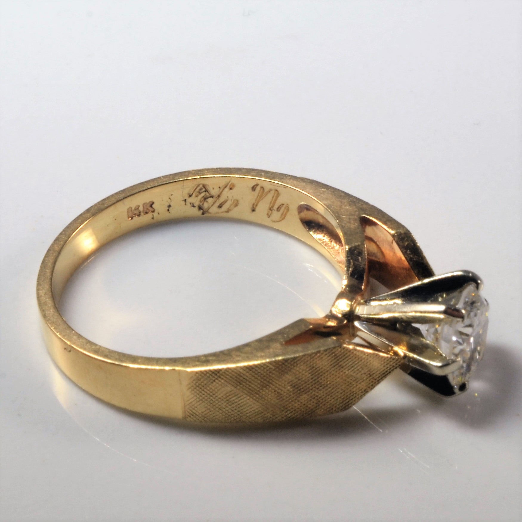 Cross Hatch Solitaire Diamond Ring | 0.67ct | SZ 6 |
