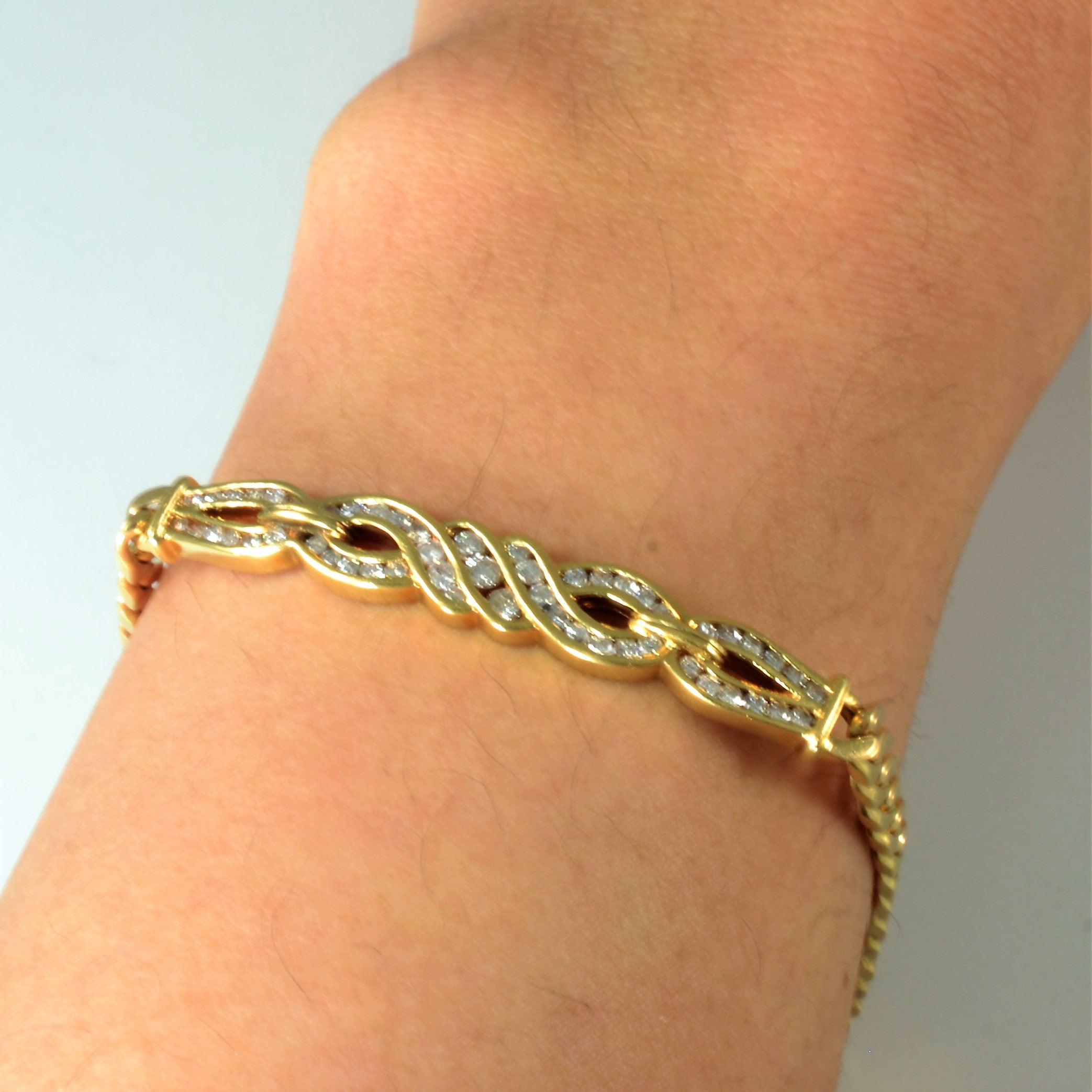 Channel Diamond Twist Bracelet | 0.70ctw | 7.5" |