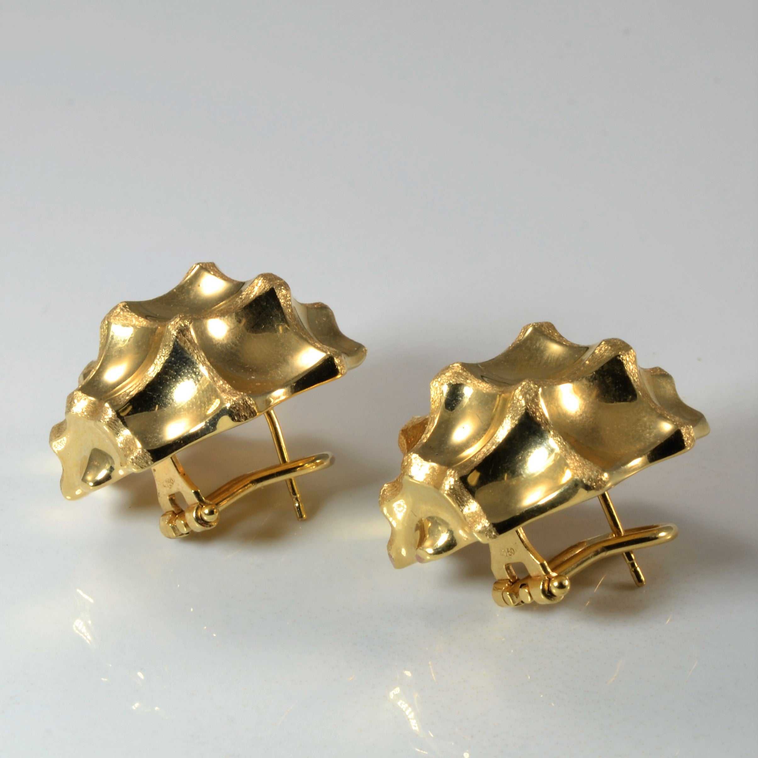 Textured Gold Dome Earrings |