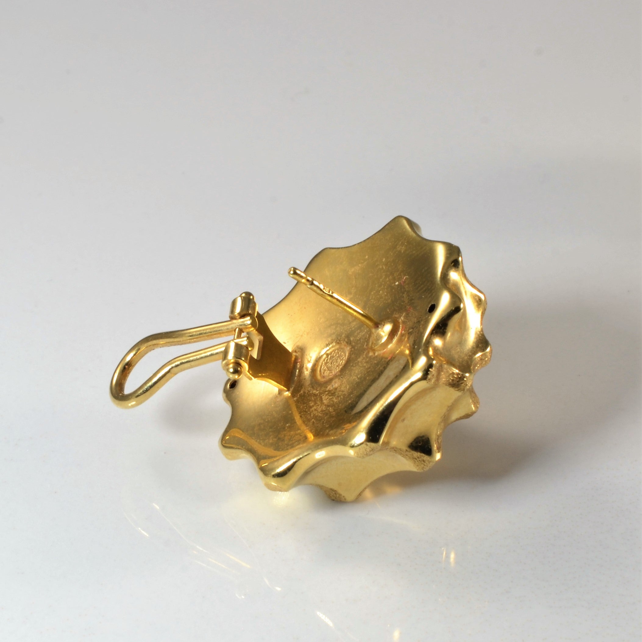 Textured Gold Dome Earrings |