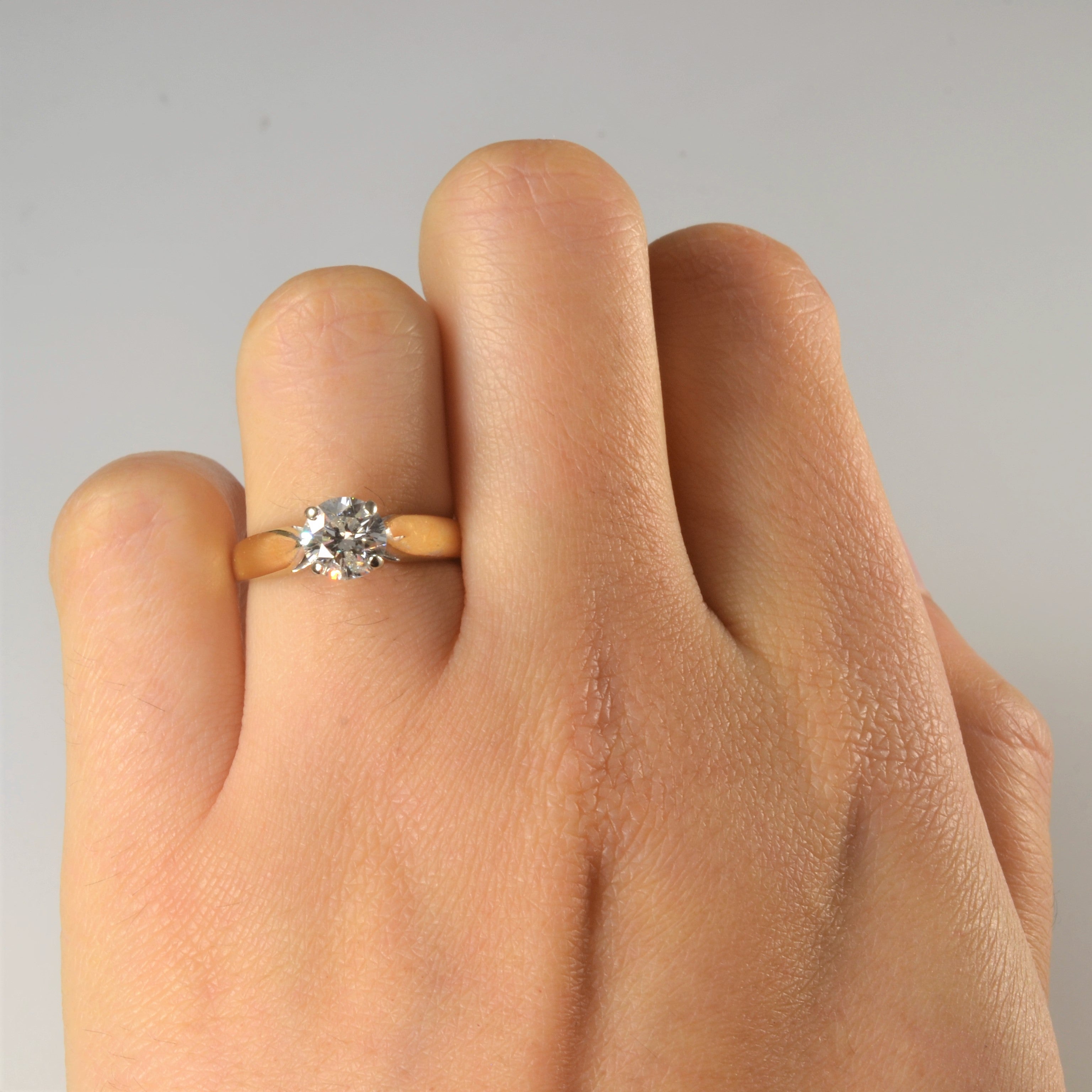 18k Solitaire Diamond Engagement Ring | 0.96ct I2 H| SZ 5 |