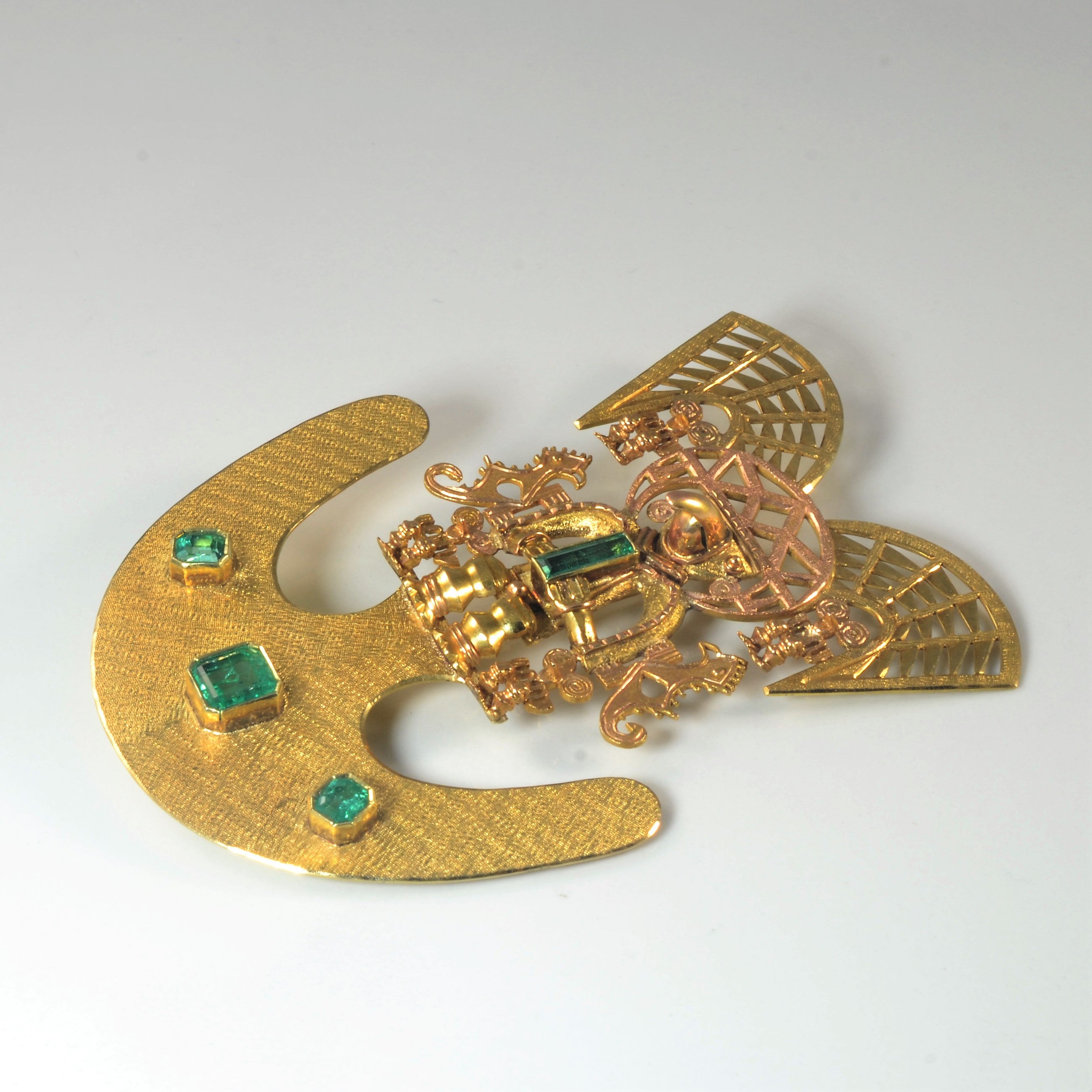 Unique Heavy Emerald Brooch/Pendant | 2.56ctw |