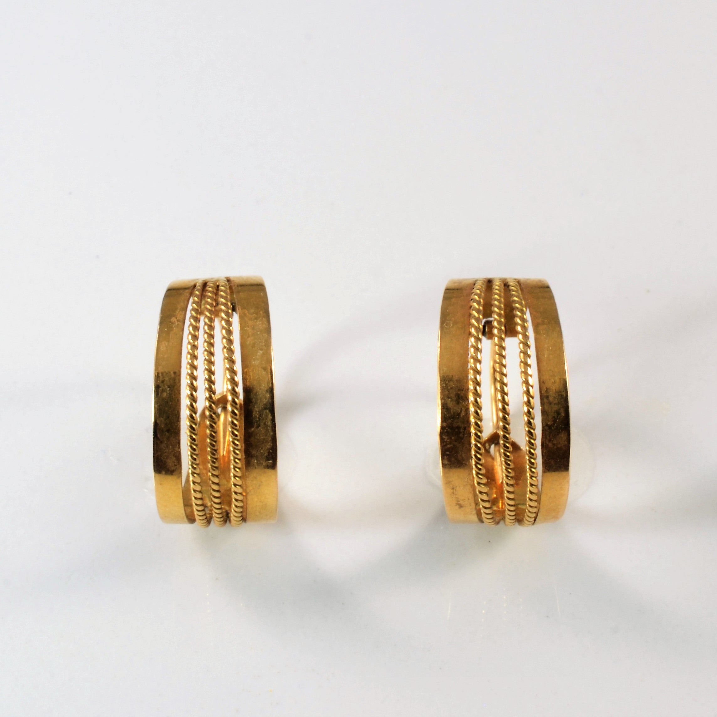 Twisted Open Work Hoop Earrings |