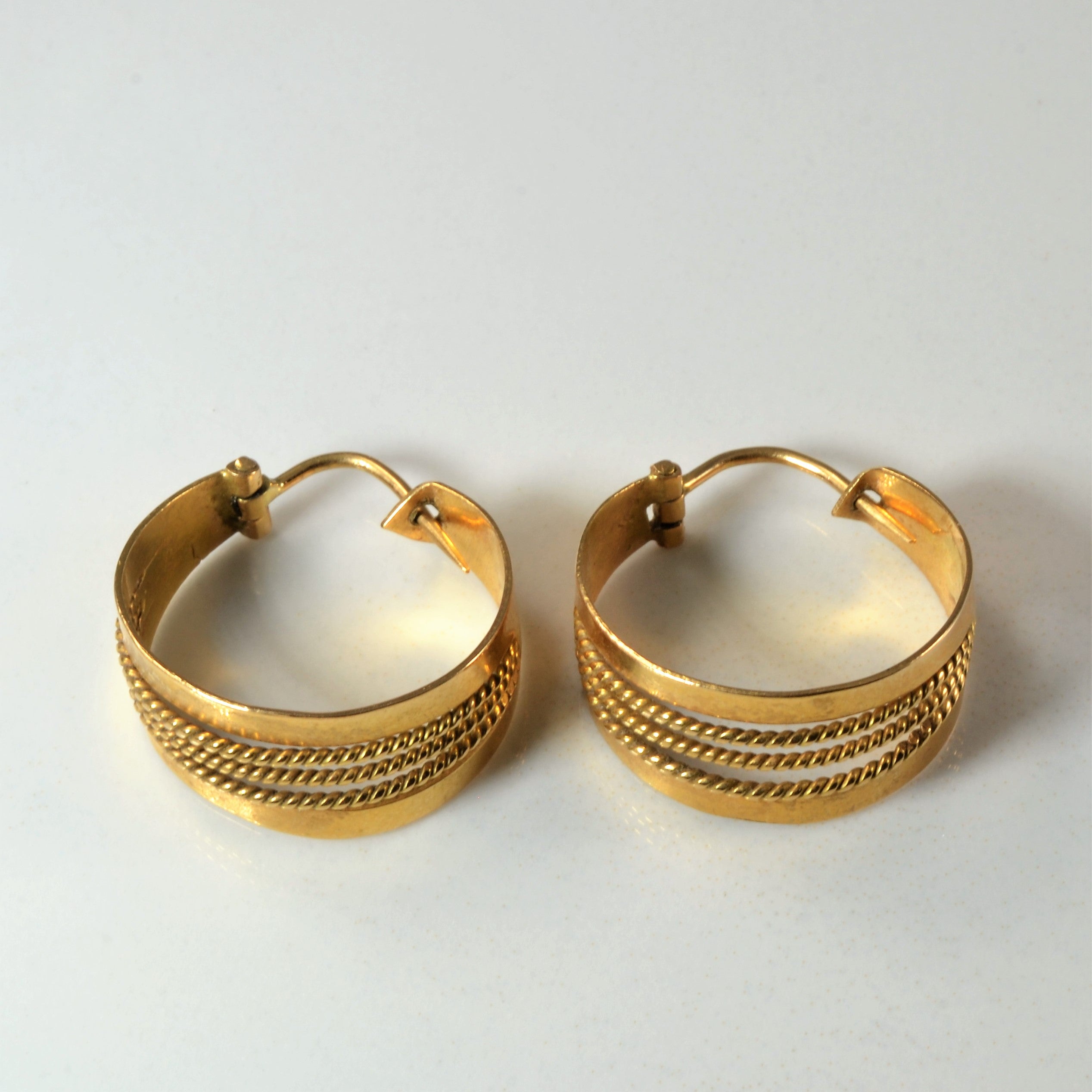 Twisted Open Work Hoop Earrings |