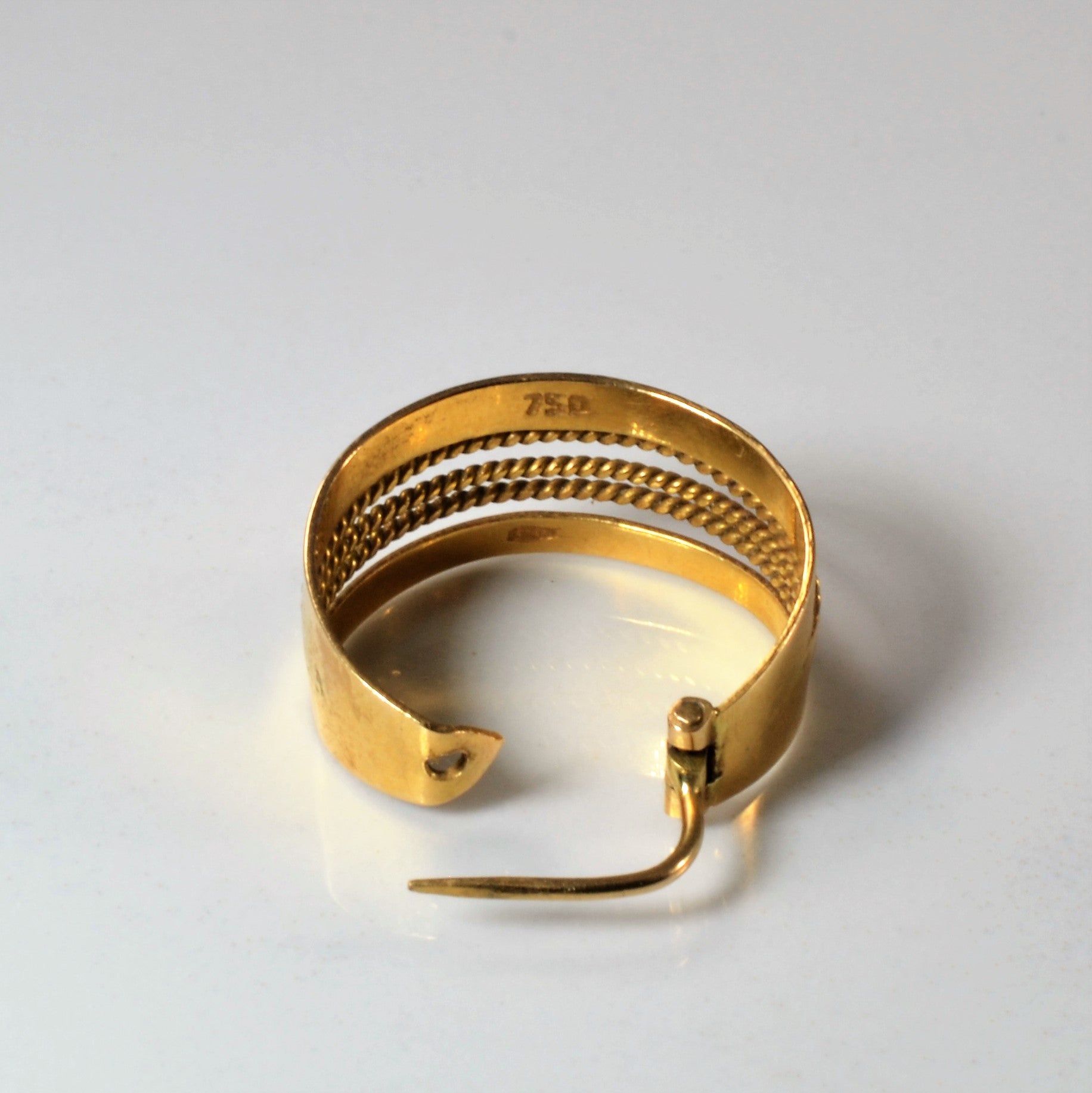 Twisted Open Work Hoop Earrings |