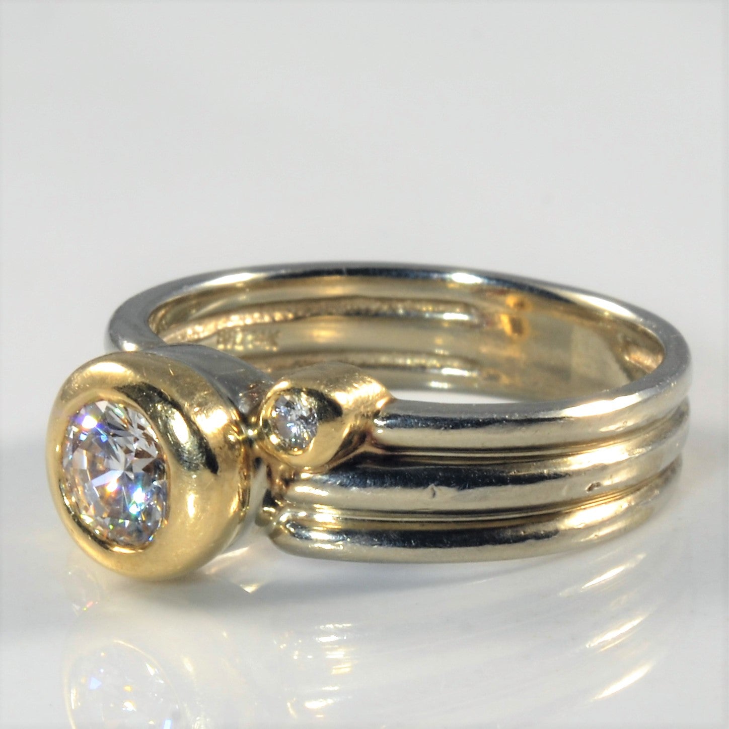 Three Stone Diagonal Diamond Ring | 0.58ctw | SZ 6.5 |