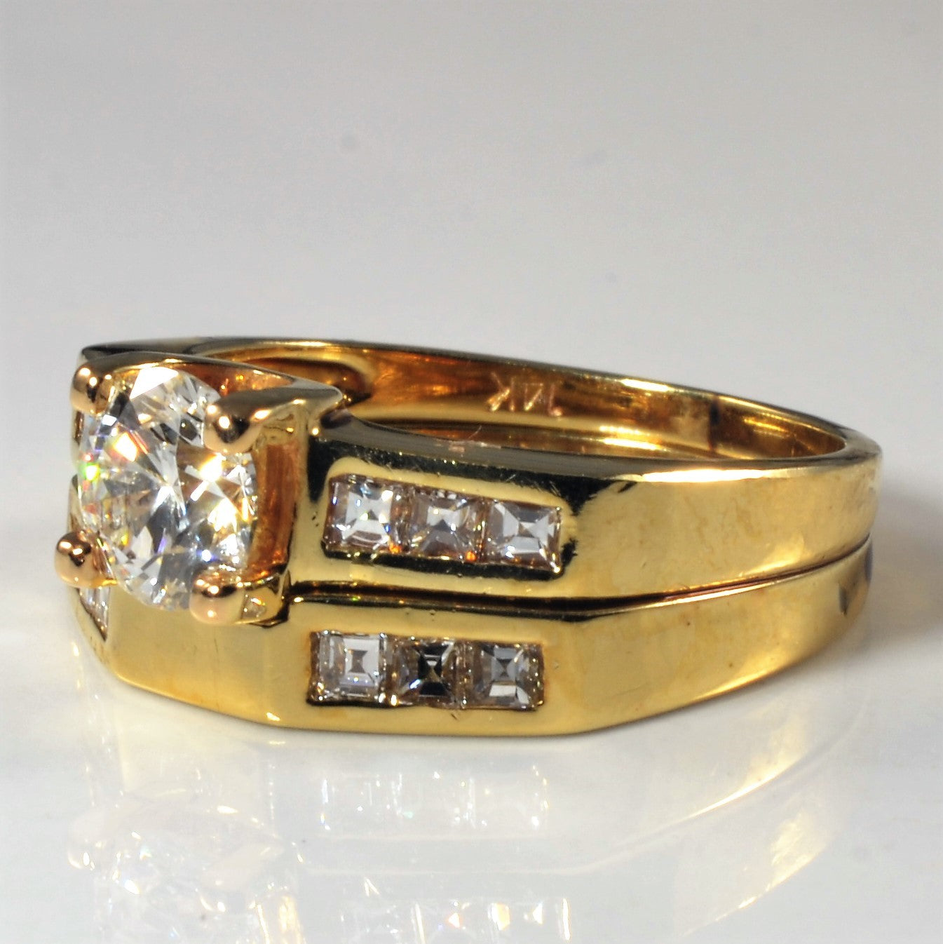 Ensemble de mariage avec diamants sertis en canal Princesse | 1,14 ct | Taille 5,75 |