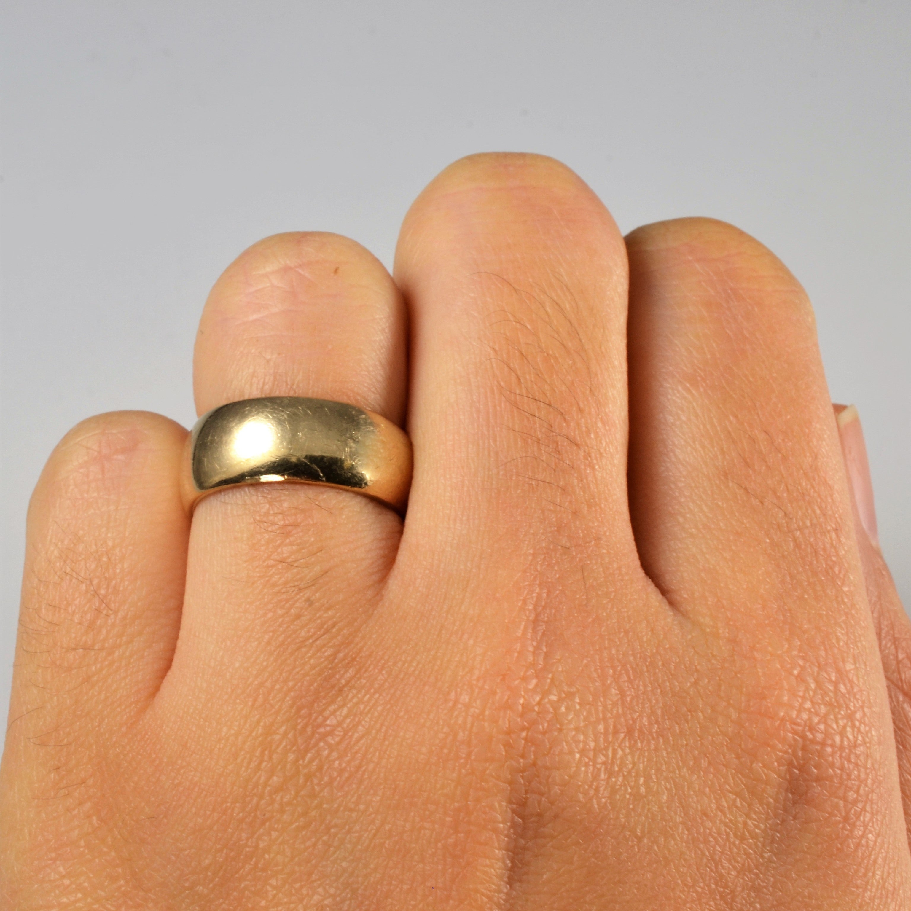 London Hallmarked 9k Vintage Yellow Gold Cigar Band | SZ 5 |