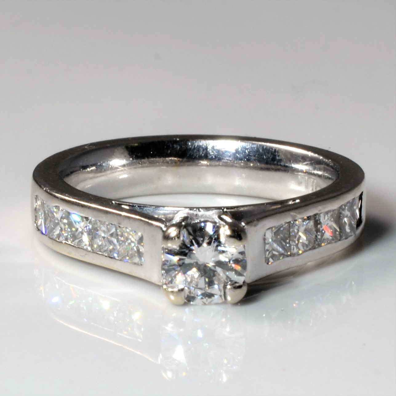 Princess Diamond Detailed Engagement Ring | 1.40ctw | SZ 5.75 |