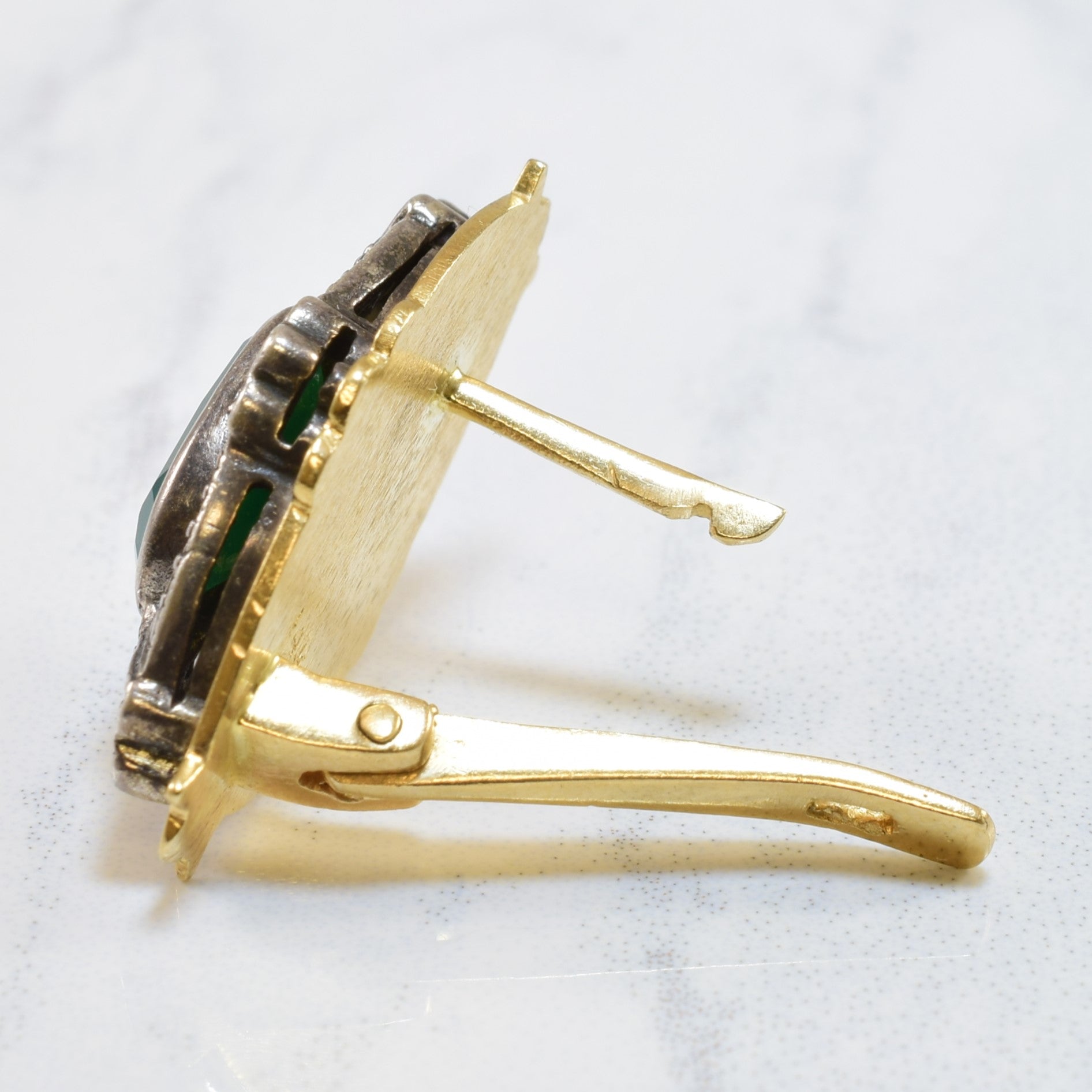1950s Dyed Onyx French Clip Earrings | 2.00ctw |