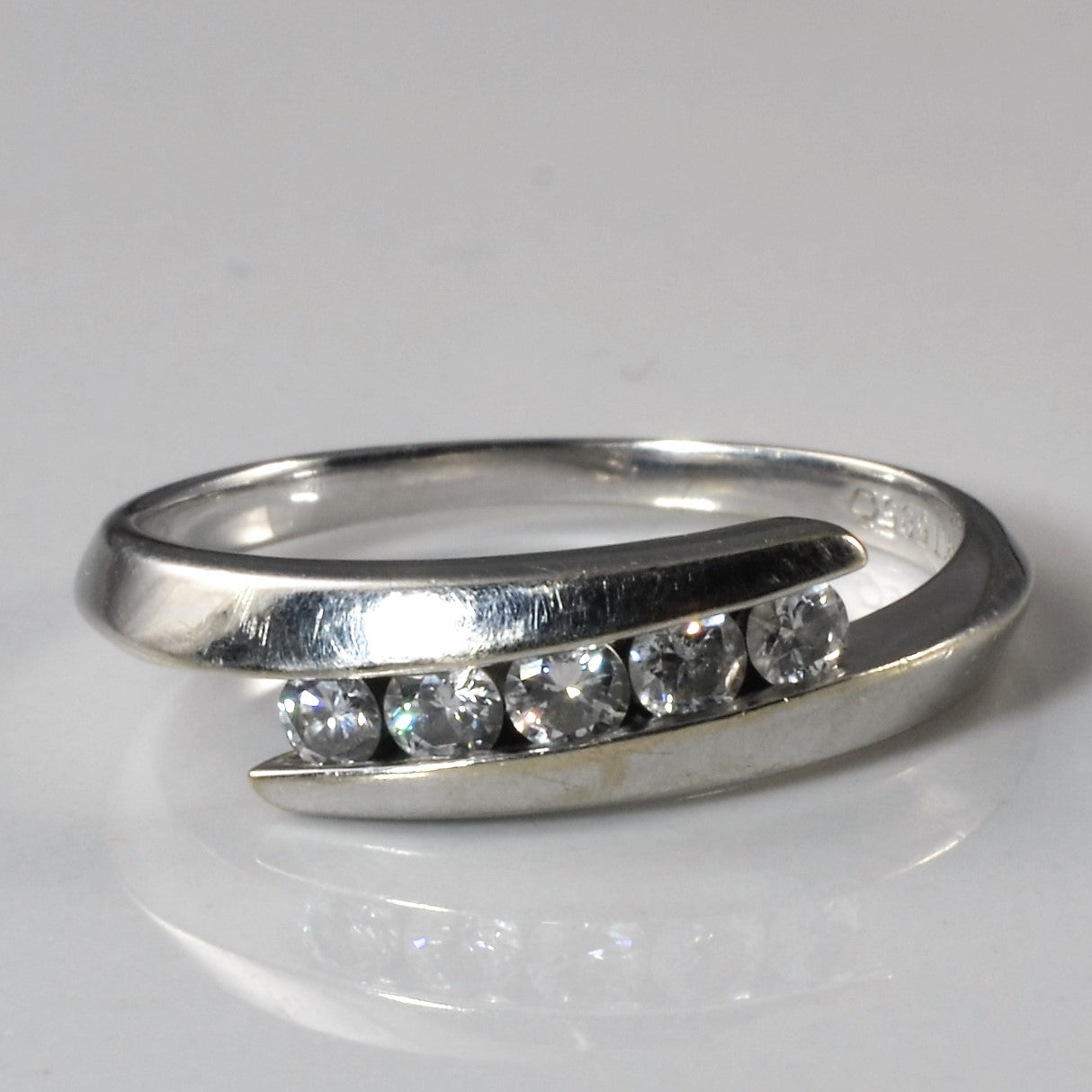 Channel Diamond Bypass Ring | 0.25ctw | SZ 6.5 |