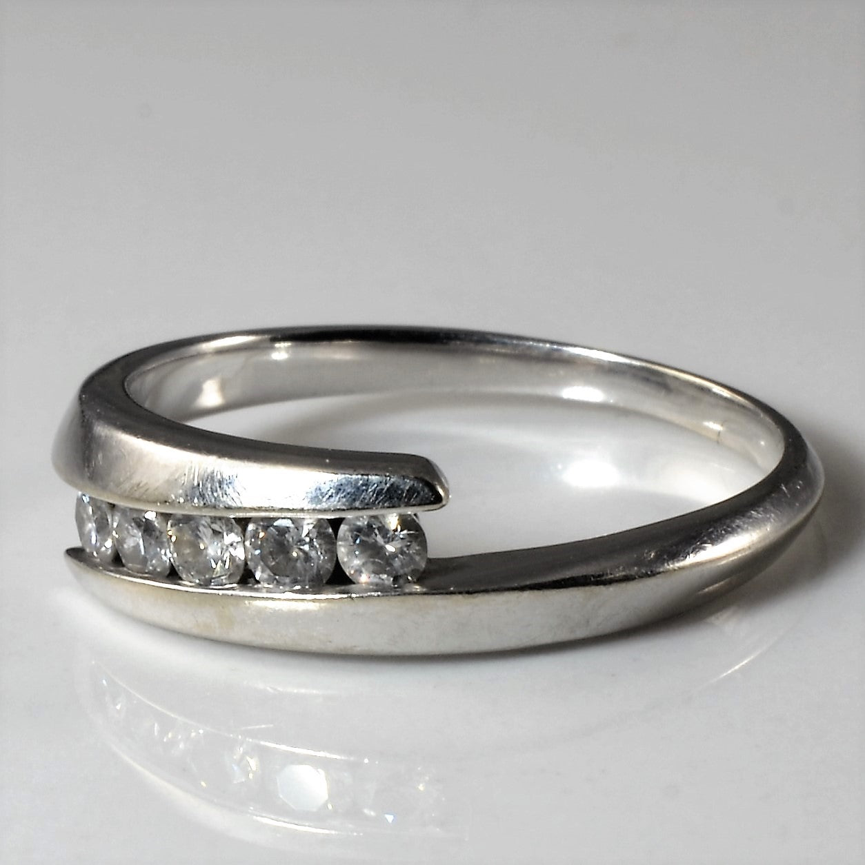 Channel Diamond Bypass Ring | 0.25ctw | SZ 6.5 |