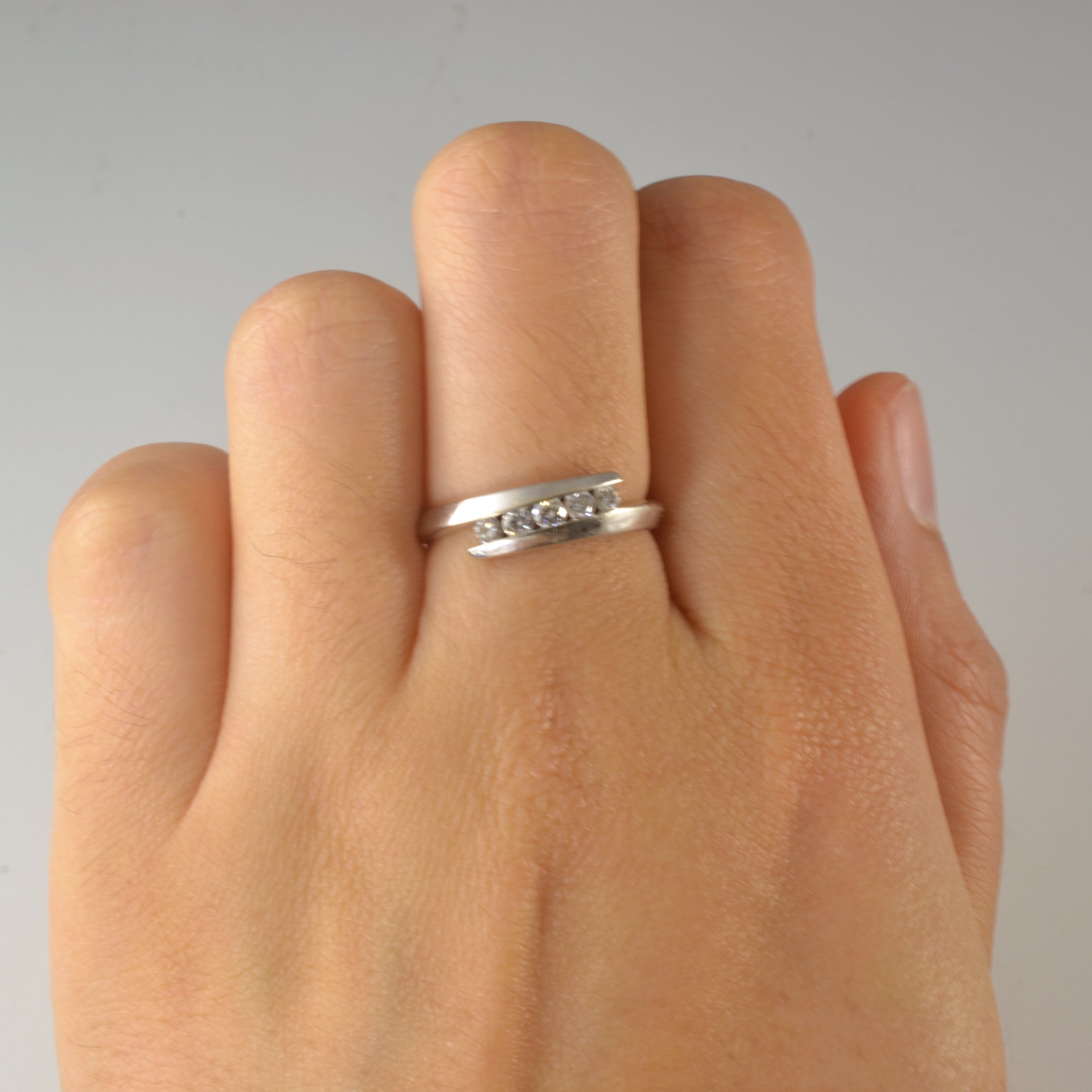 Channel Diamond Bypass Ring | 0.25ctw | SZ 6.5 |