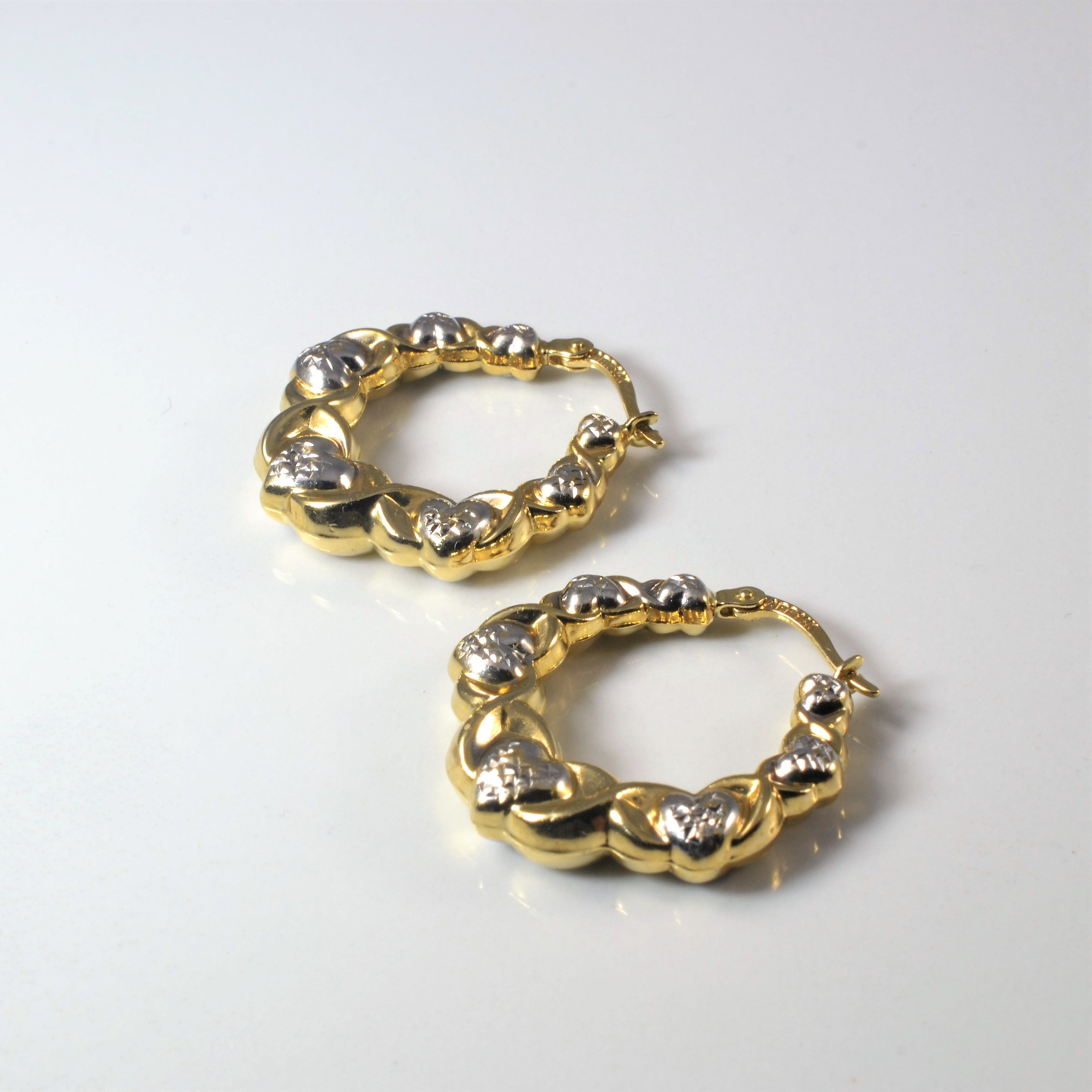Two Tone Gold Hoop Earrings |