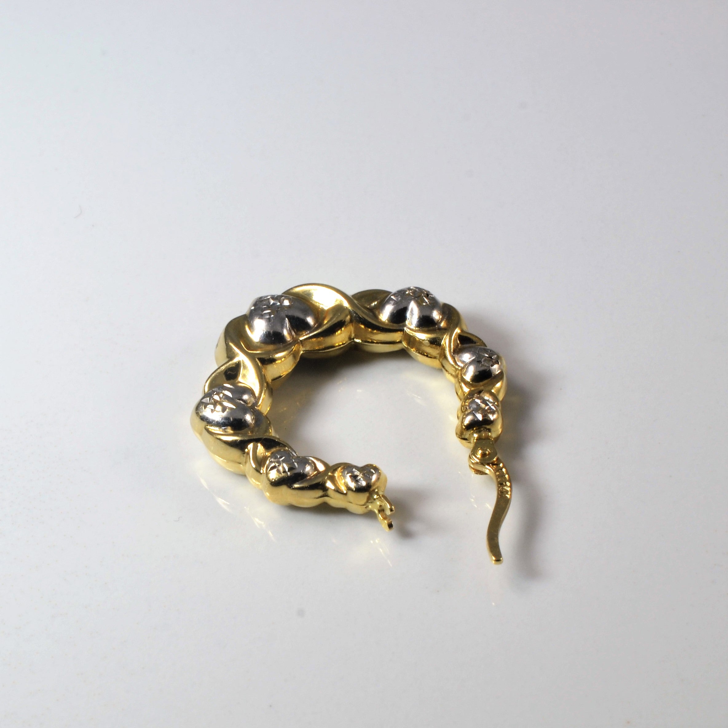 Two Tone Gold Hoop Earrings |