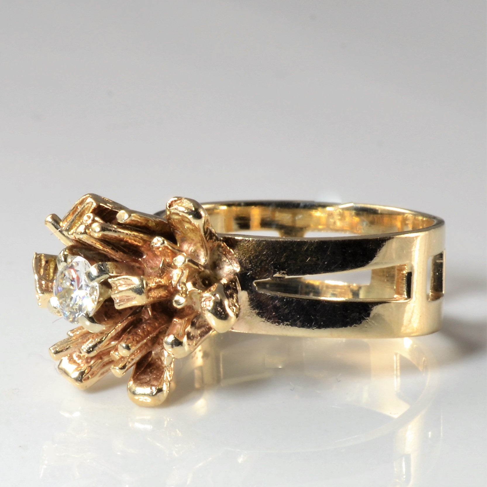 Custom Old European Cut Diamond Abstract Ring | 0.20ct | SZ 5.5 |