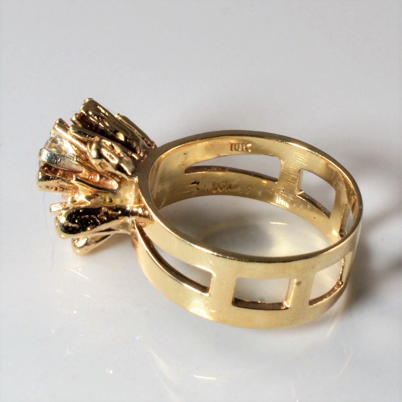 Custom Old European Cut Diamond Abstract Ring | 0.20ct | SZ 5.5 |