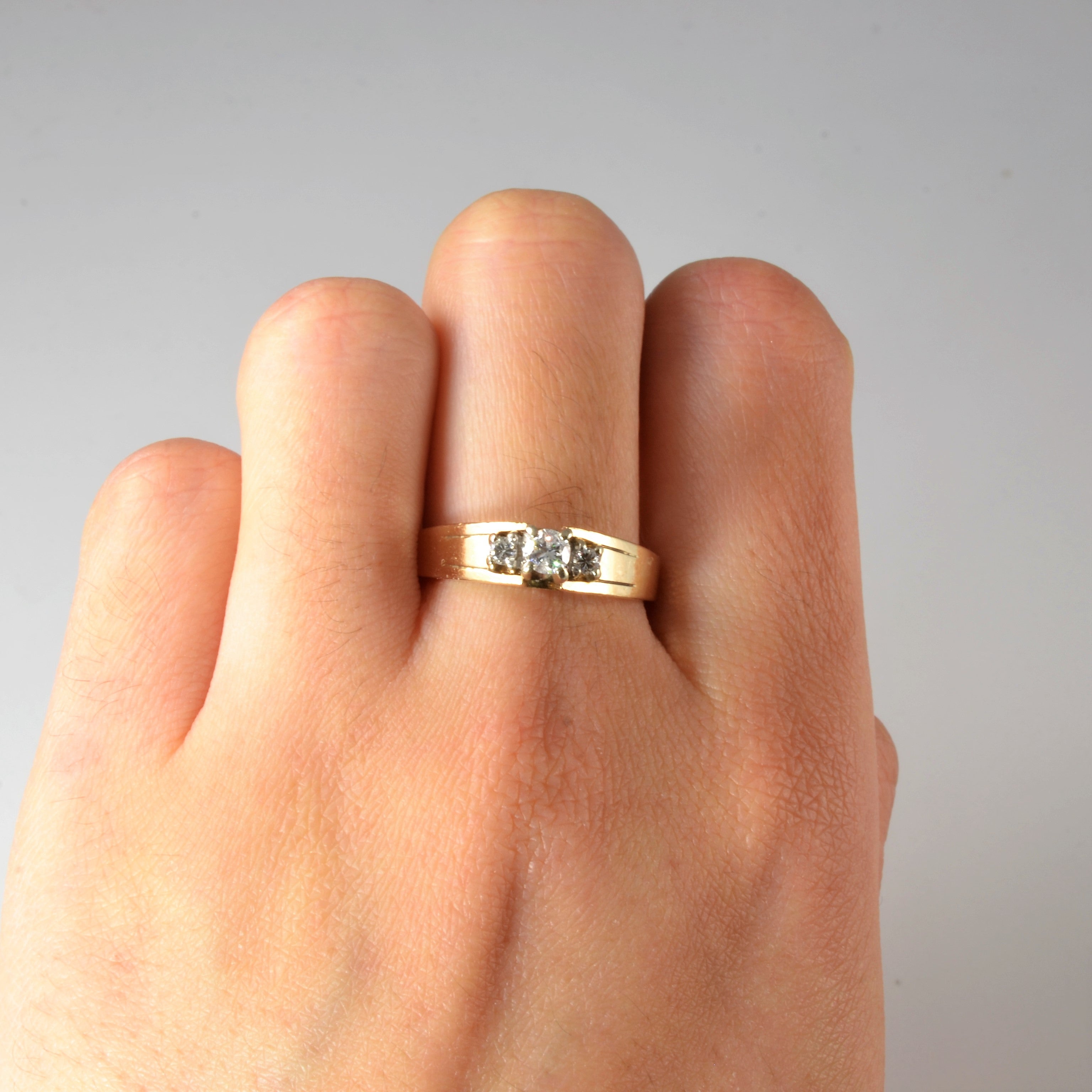 Three Stone Round Brilliant Ring | 0.28ctw | SZ 8.25 |