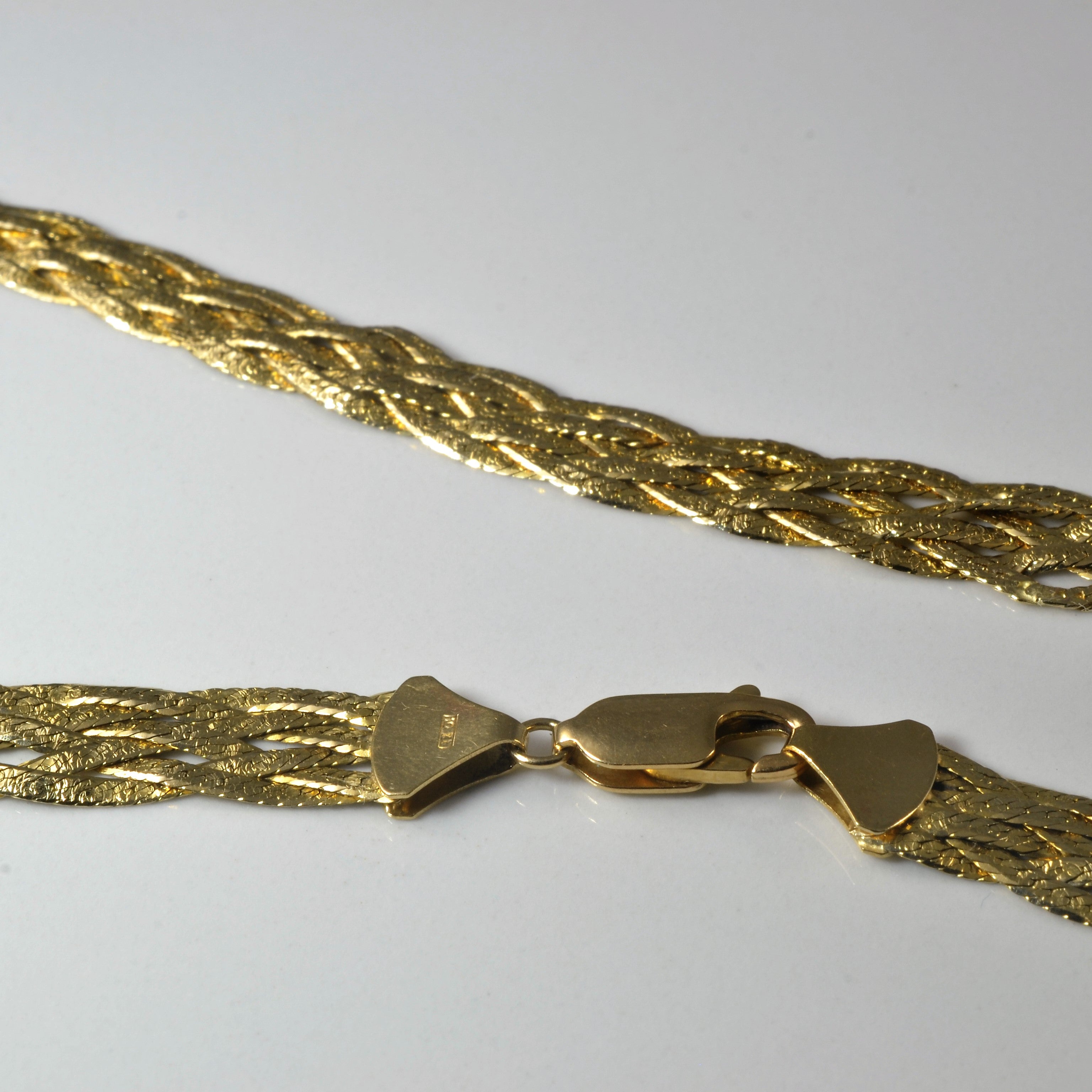 Braided Yellow Gold Necklace | 20" |
