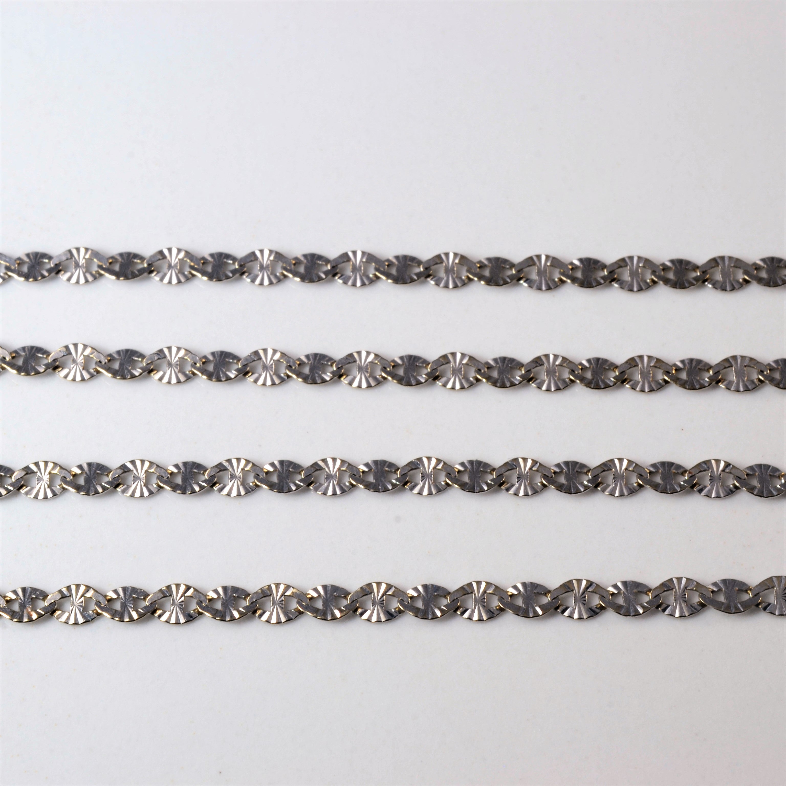 14k White Gold Diamond Cut Anchor Chain | 18" |