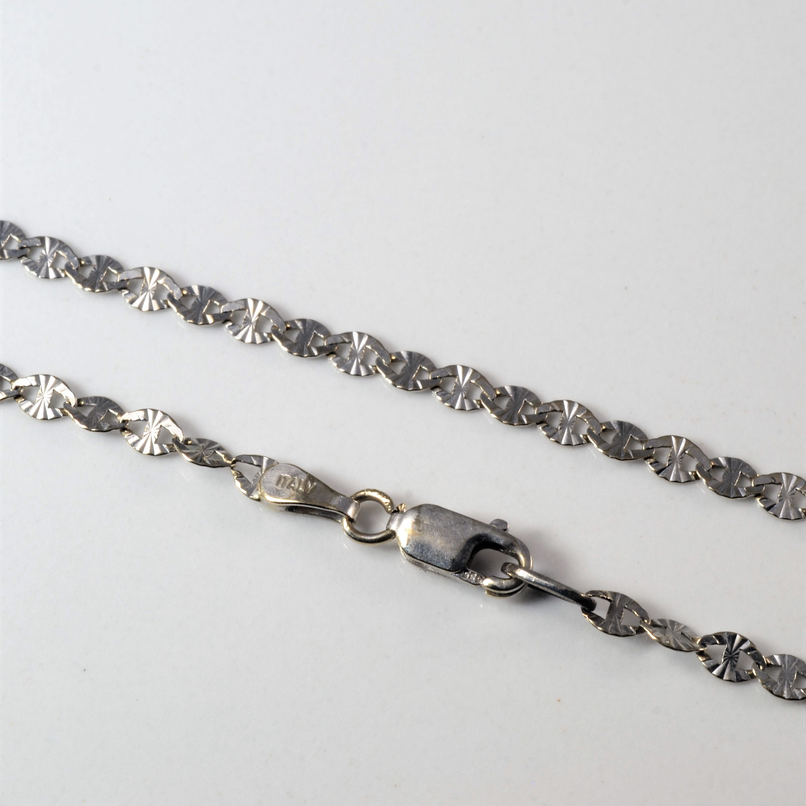 14k White Gold Diamond Cut Anchor Chain | 18" |