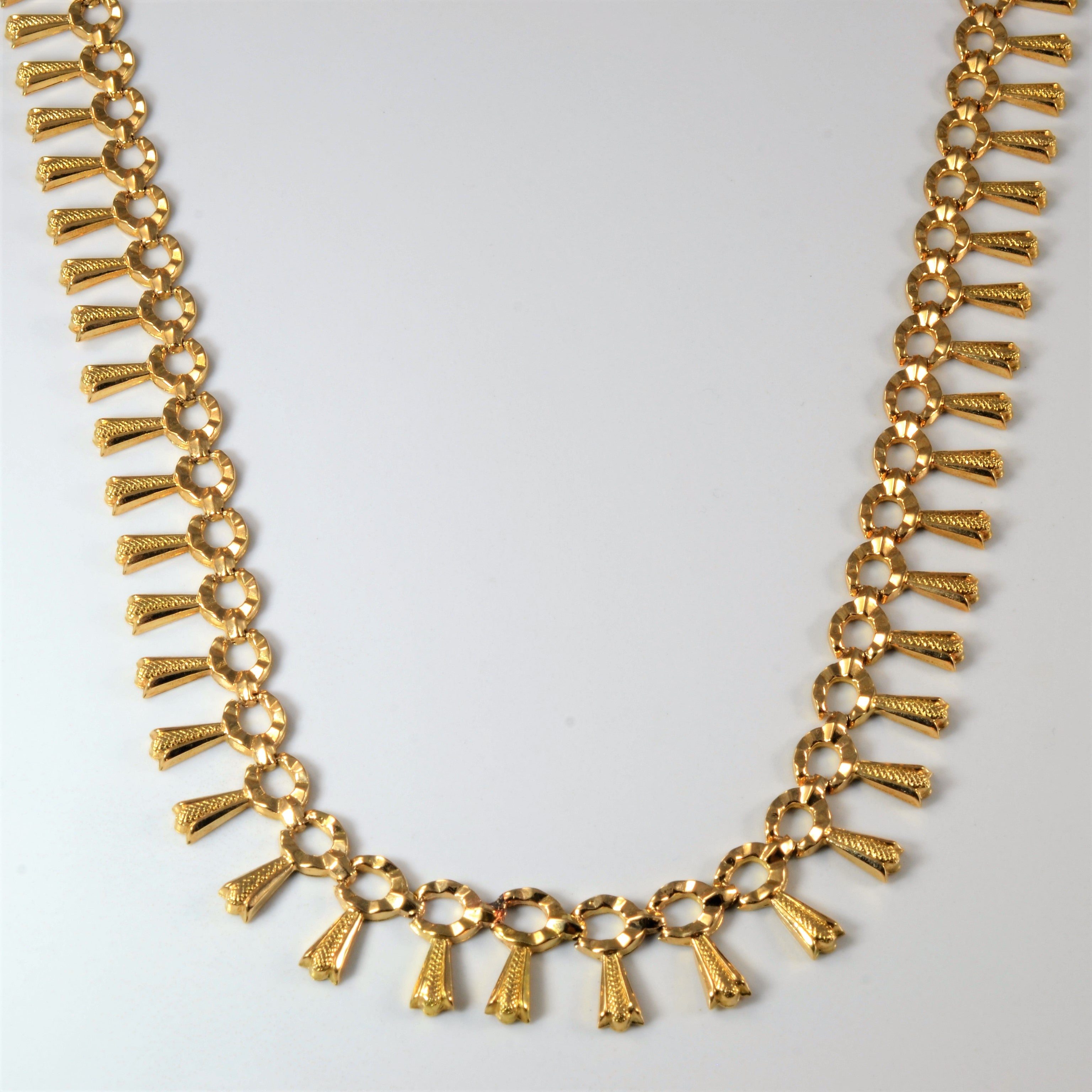 Textured Gold Collar Necklace | 17" |