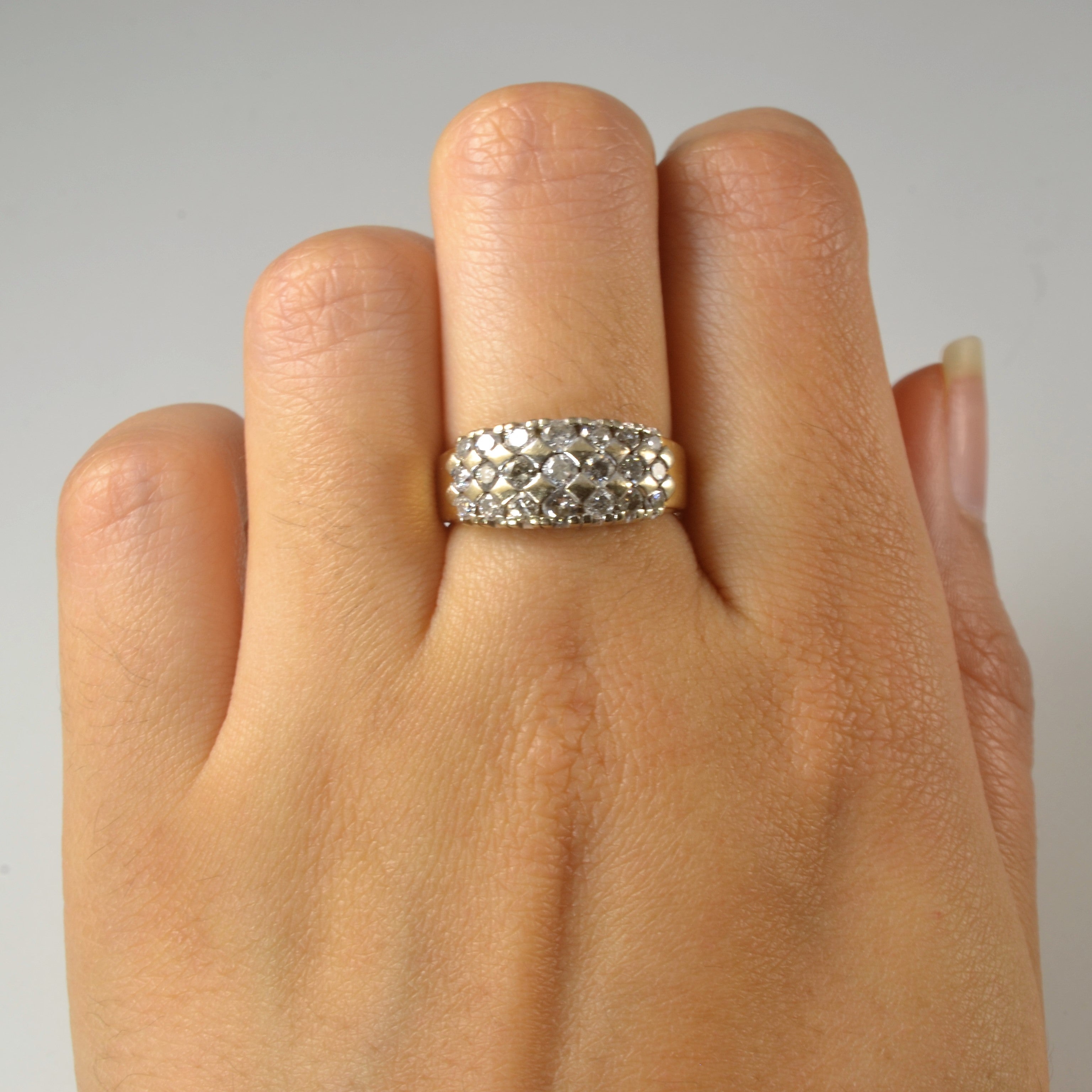 Three Row Diamond Ring | 0.94ctw | SZ 6.75 |