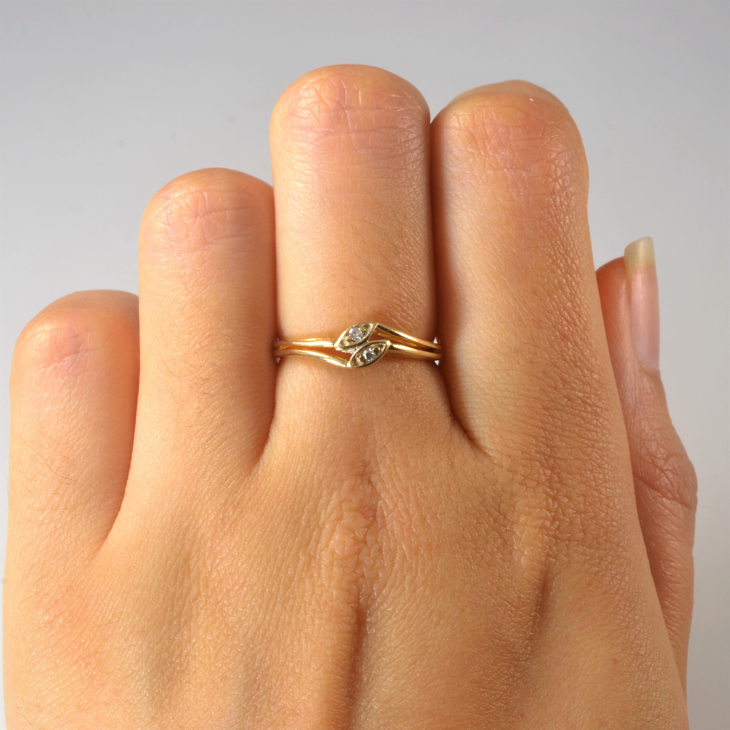 Diamond Bypass Ring | 0.02ctw | SZ 6 |