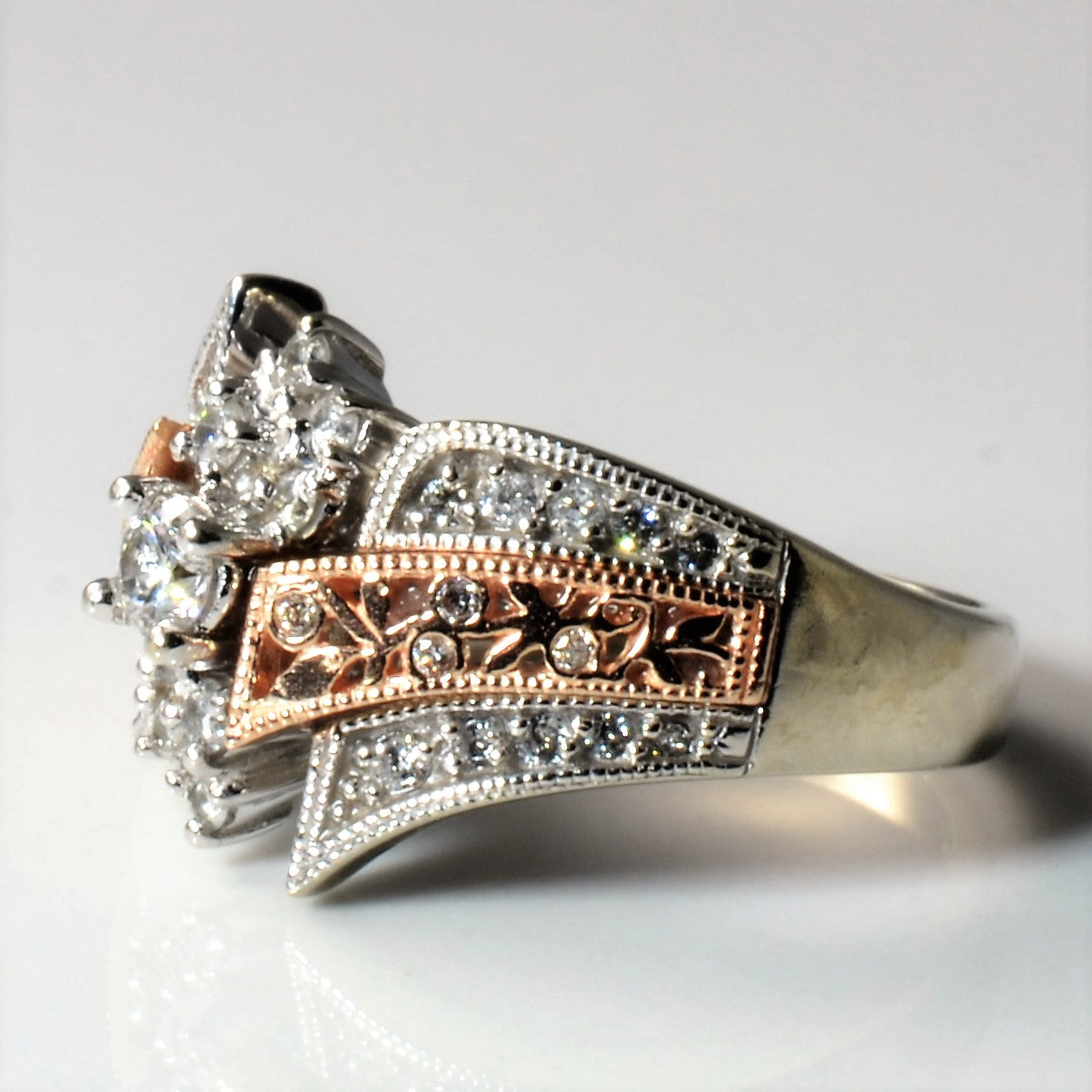 Filigree Two Tone Diamond Ring | 0.56ctw | SZ 7 |