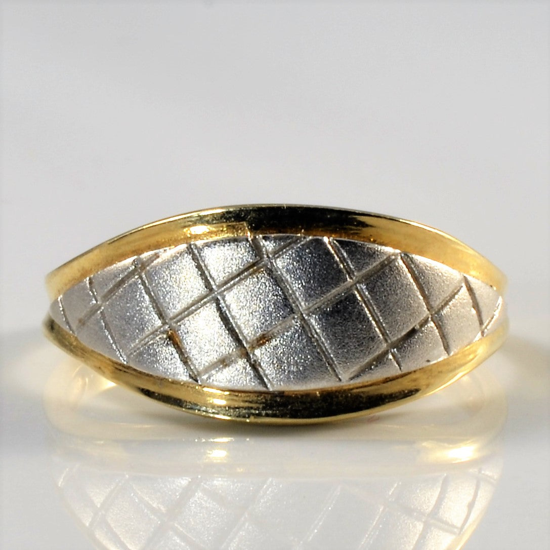 Grid Textured Two Tone Ring | SZ 7.5 |