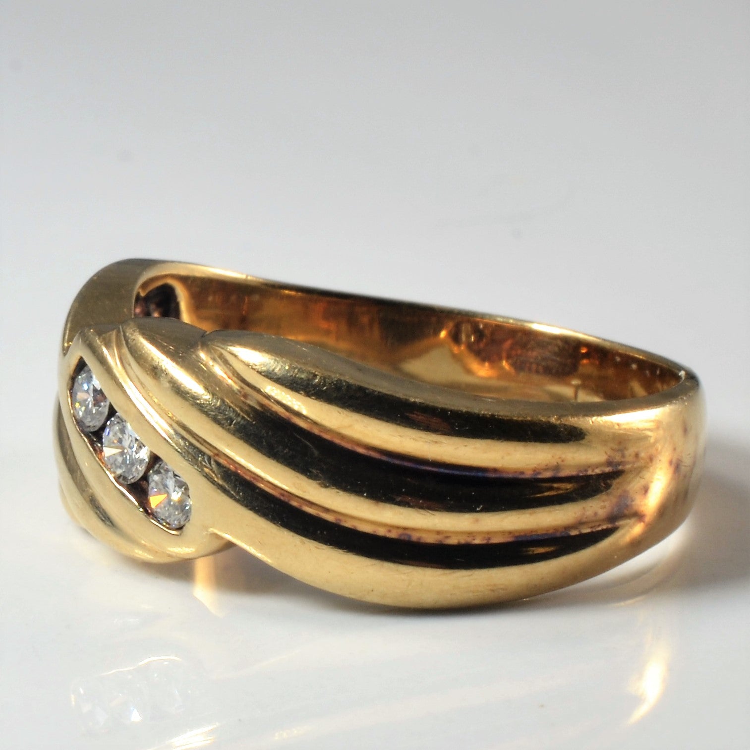 Bypass Three Stone Diamond Band | 0.21ctw | SZ 10.75 |