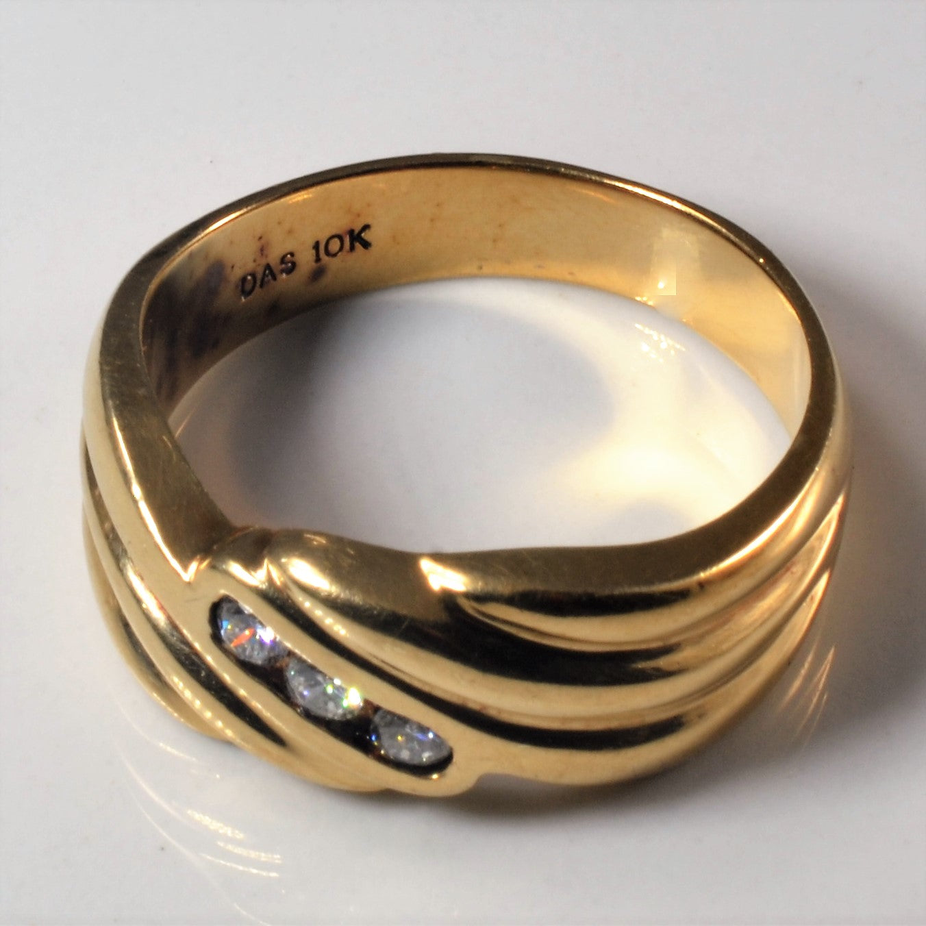 Bypass Three Stone Diamond Band | 0.21ctw | SZ 10.75 |