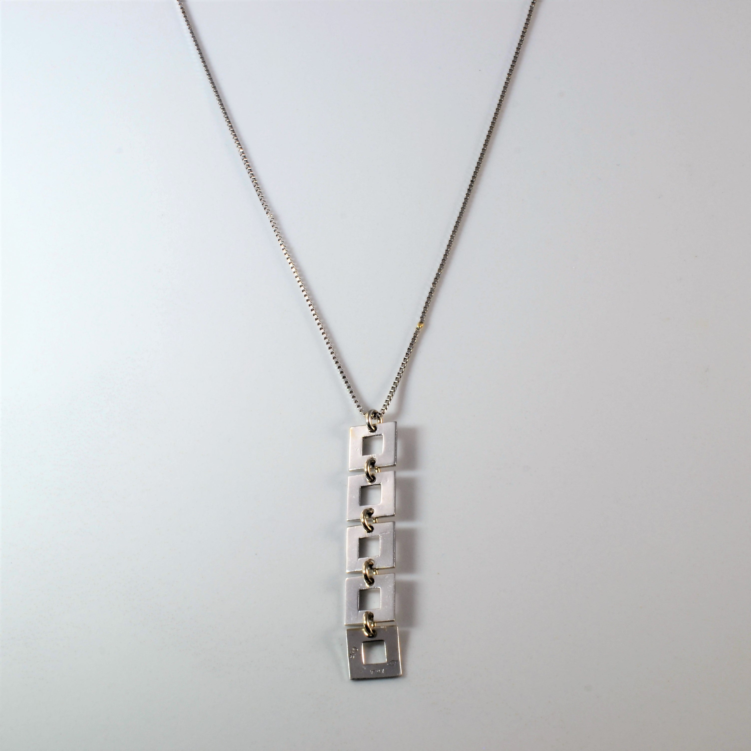 White Gold Link Necklace | 17" |